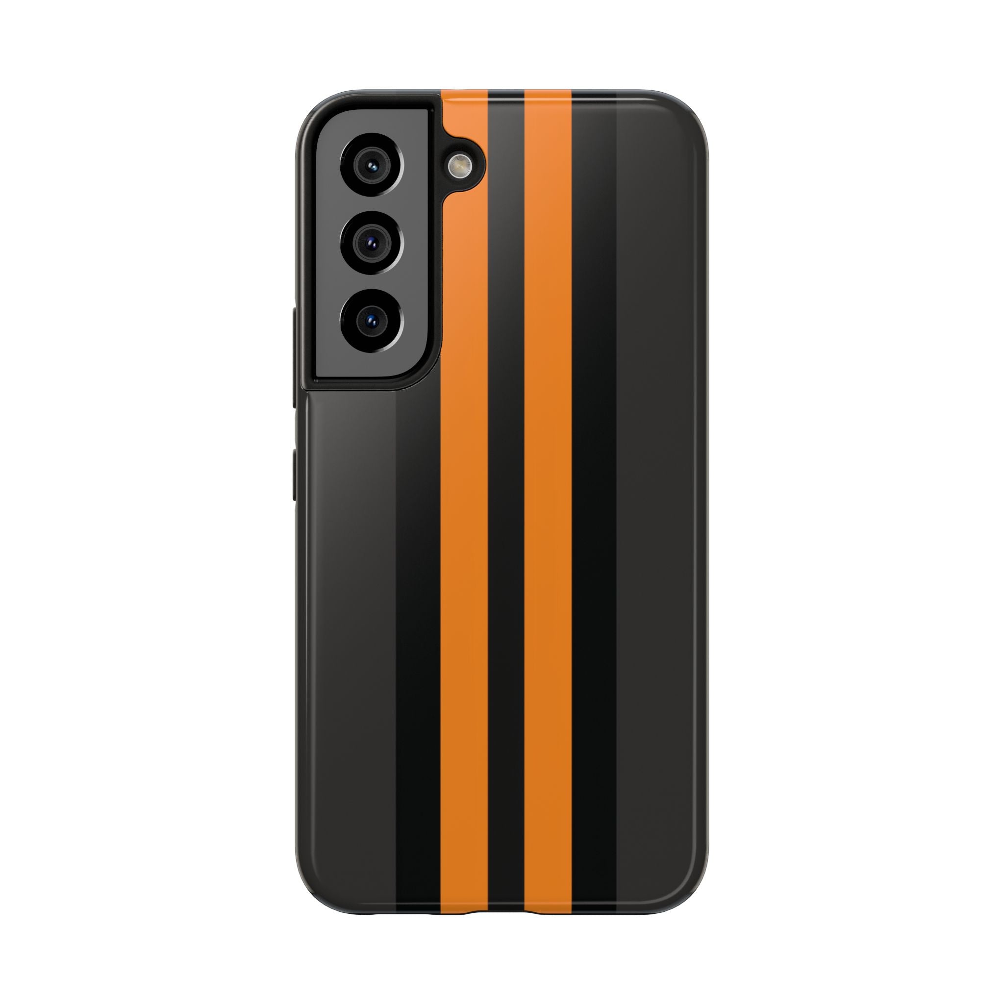 Orange Stripe tough phone case design with modern dual layer protection - Desk and Device