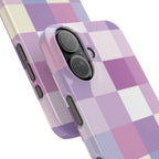 Pastel Checker slim phone case design with modern lightweight protection - Desk and Device