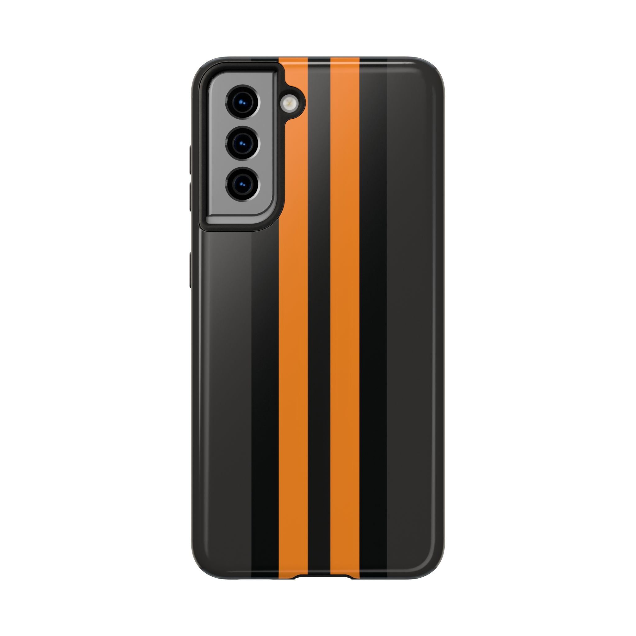 Orange Stripe tough phone case design with modern dual layer protection - Desk and Device