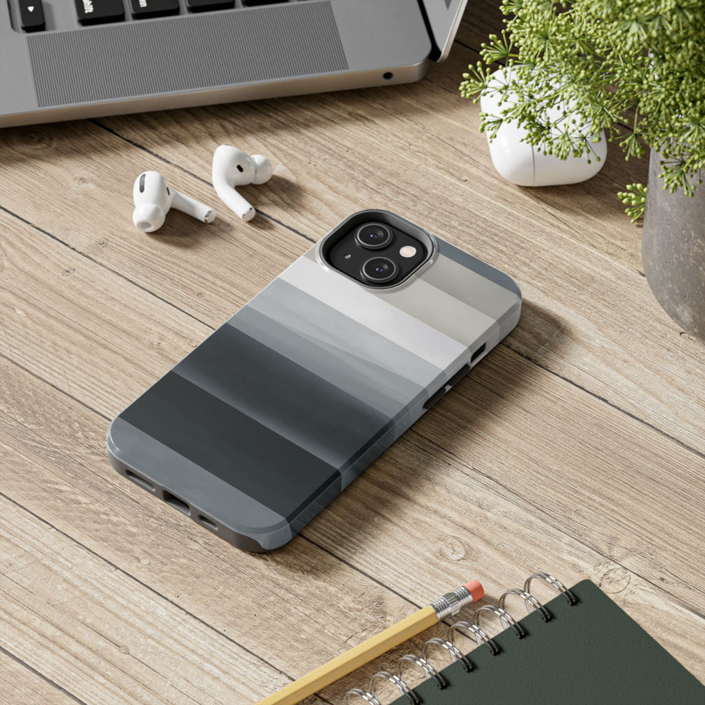 Muted Horizon tough phone case design with modern dual layer protection - Desk and Device