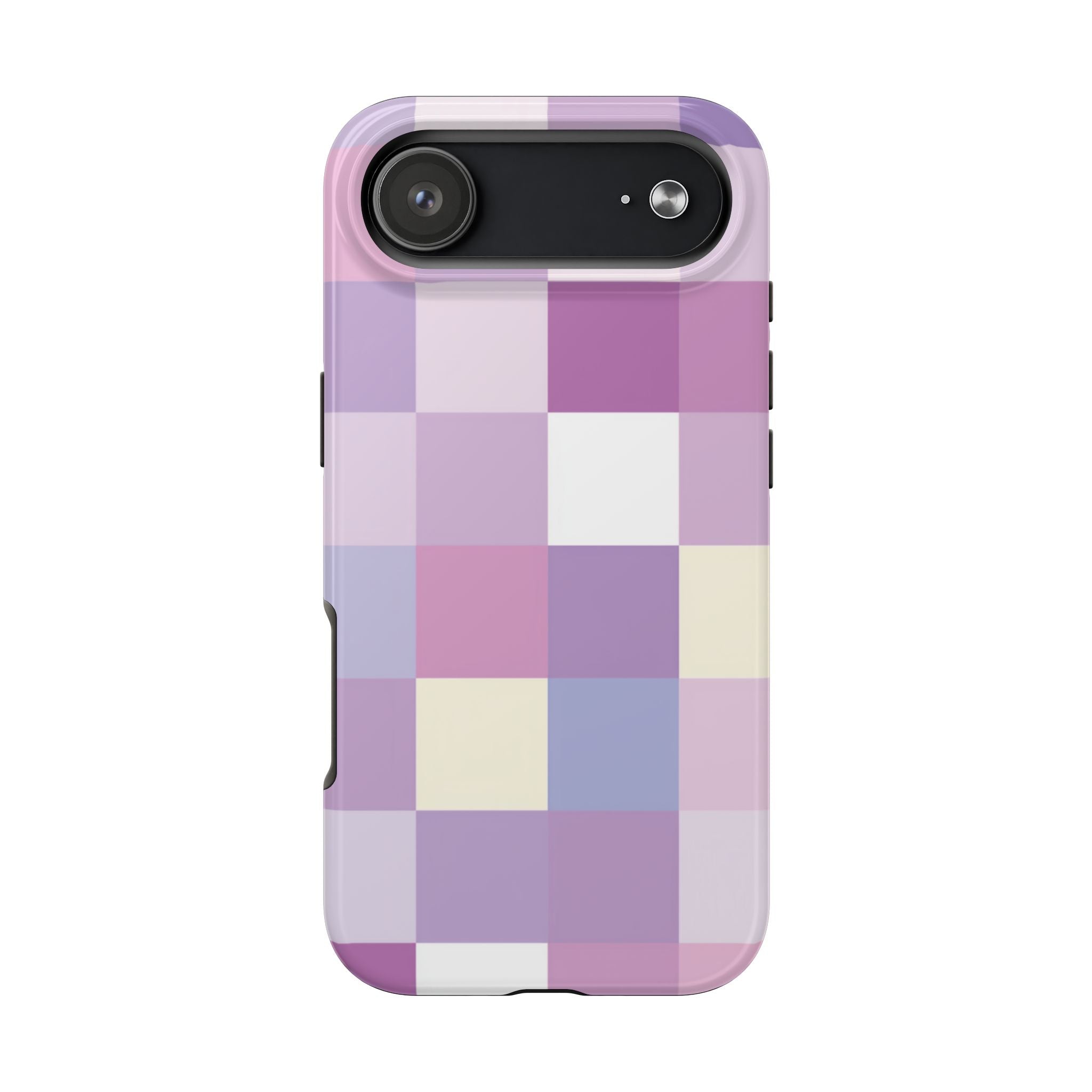 Pastel Checker tough phone case design with modern dual layer protection - Desk and Device