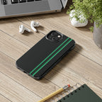Green Stripe tough phone case design with modern dual layer protection - Desk and Device