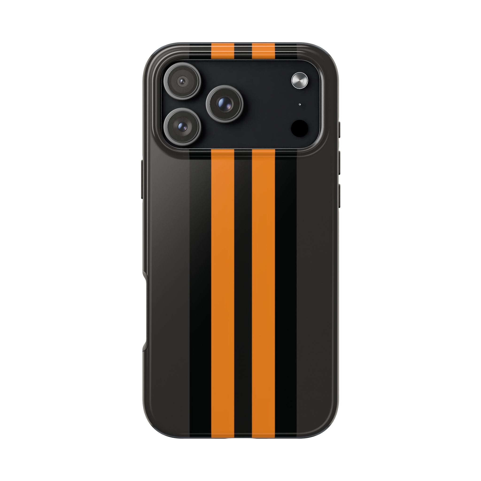 Orange Stripe tough phone case design with modern dual layer protection - Desk and Device
