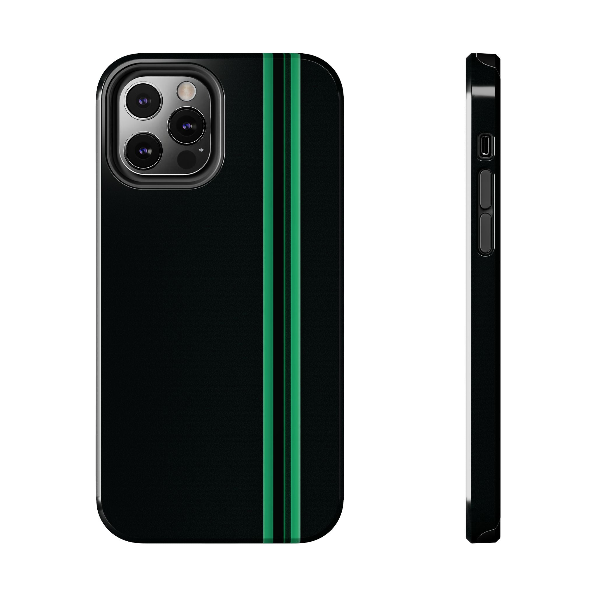 Green Stripe tough phone case design with modern dual layer protection - Desk and Device