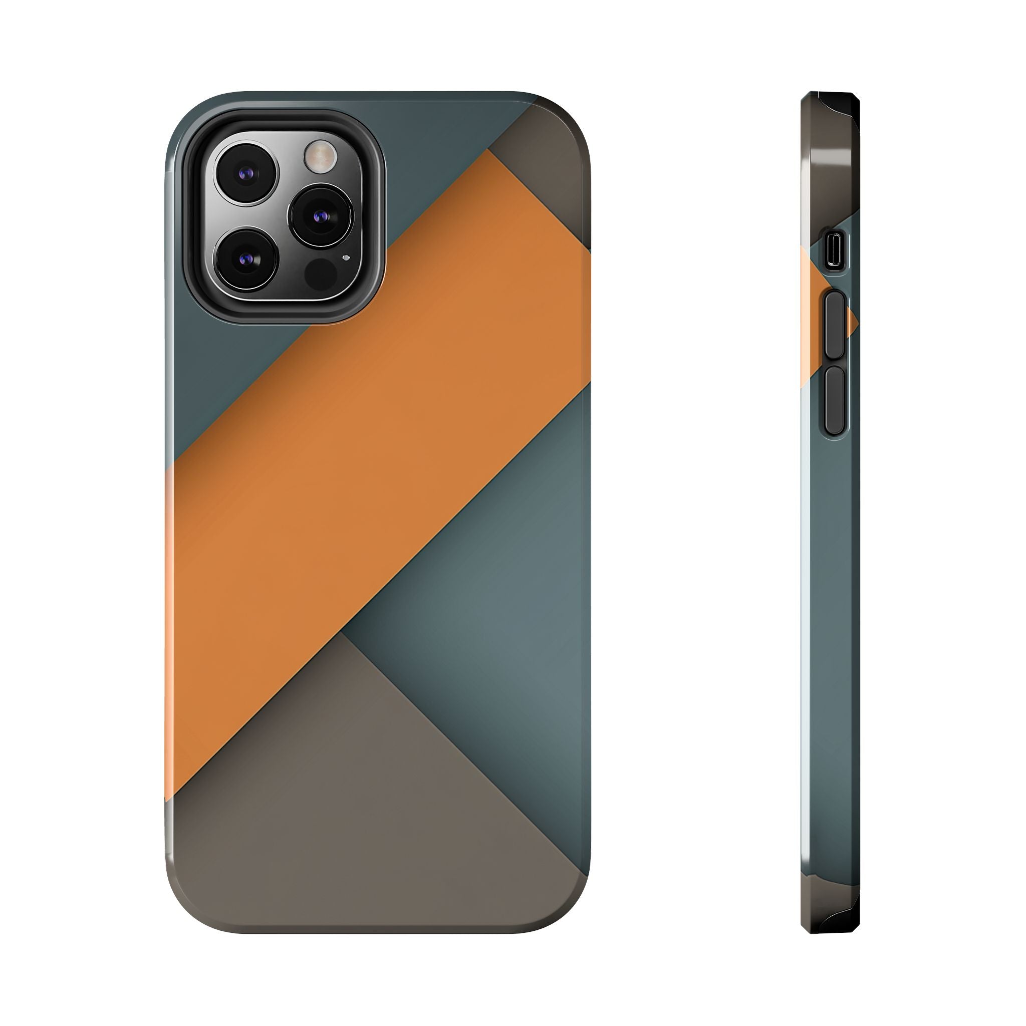 Steel Accent tough phone case design with modern dual layer protection - Desk and Device