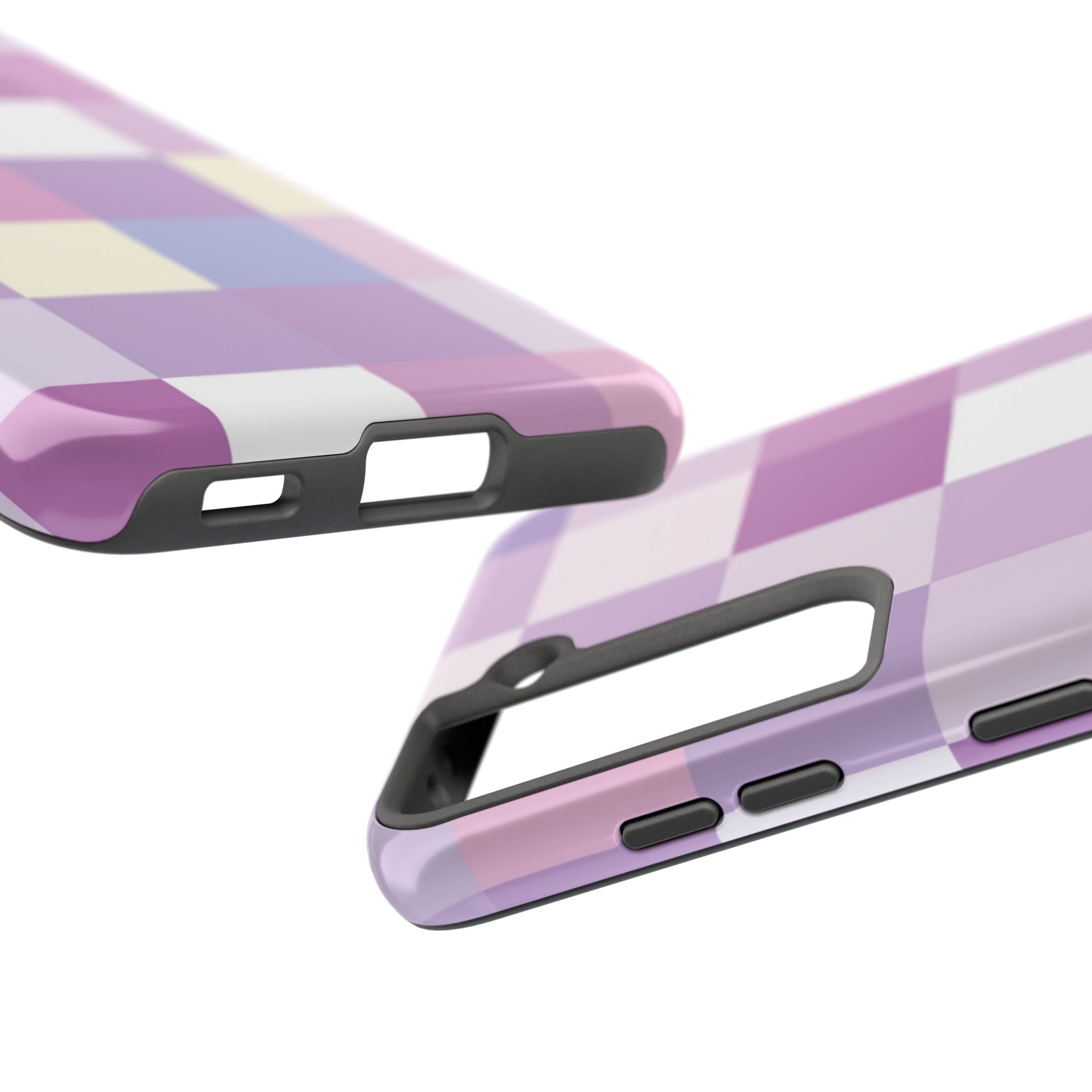Pastel Checker tough phone case design with modern dual layer protection - Desk and Device