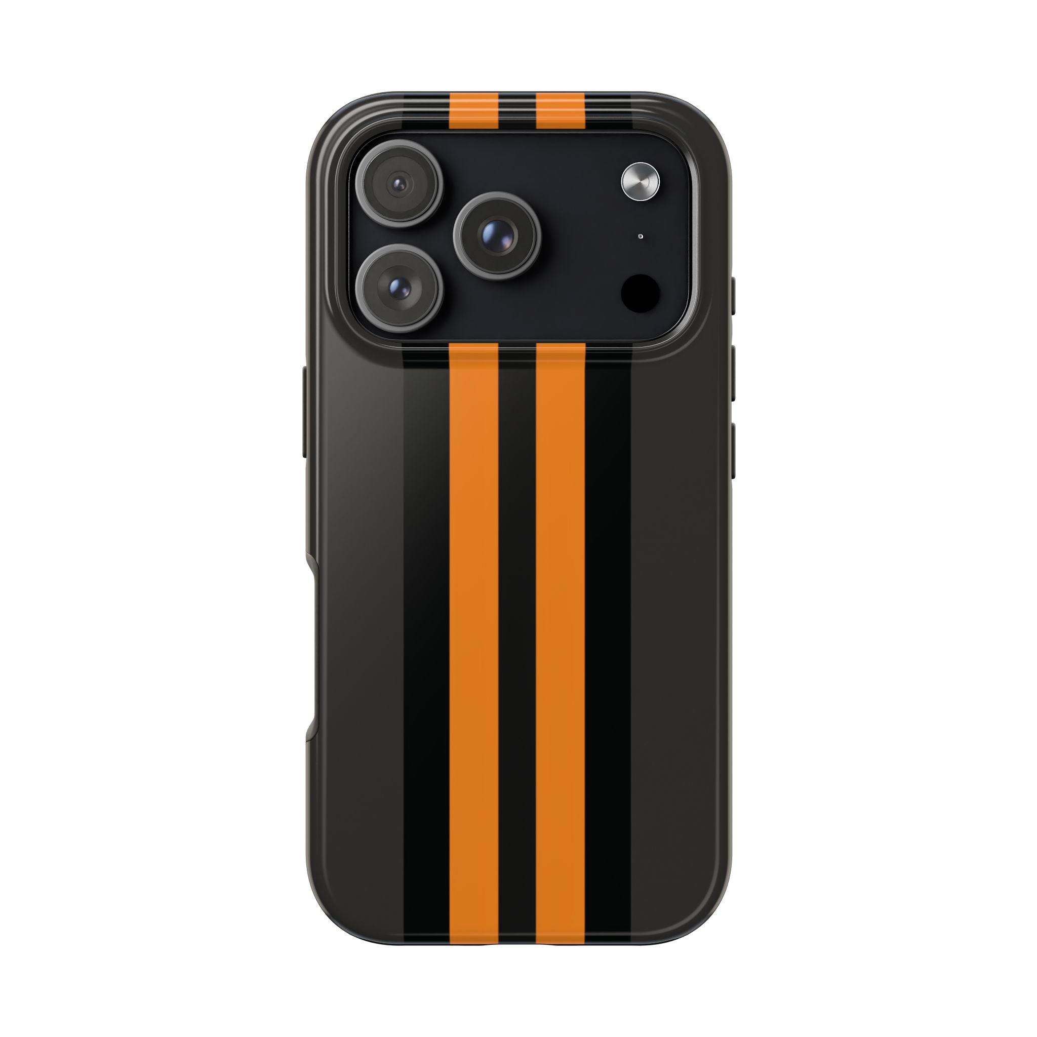 Orange Stripe tough phone case design with modern dual layer protection - Desk and Device