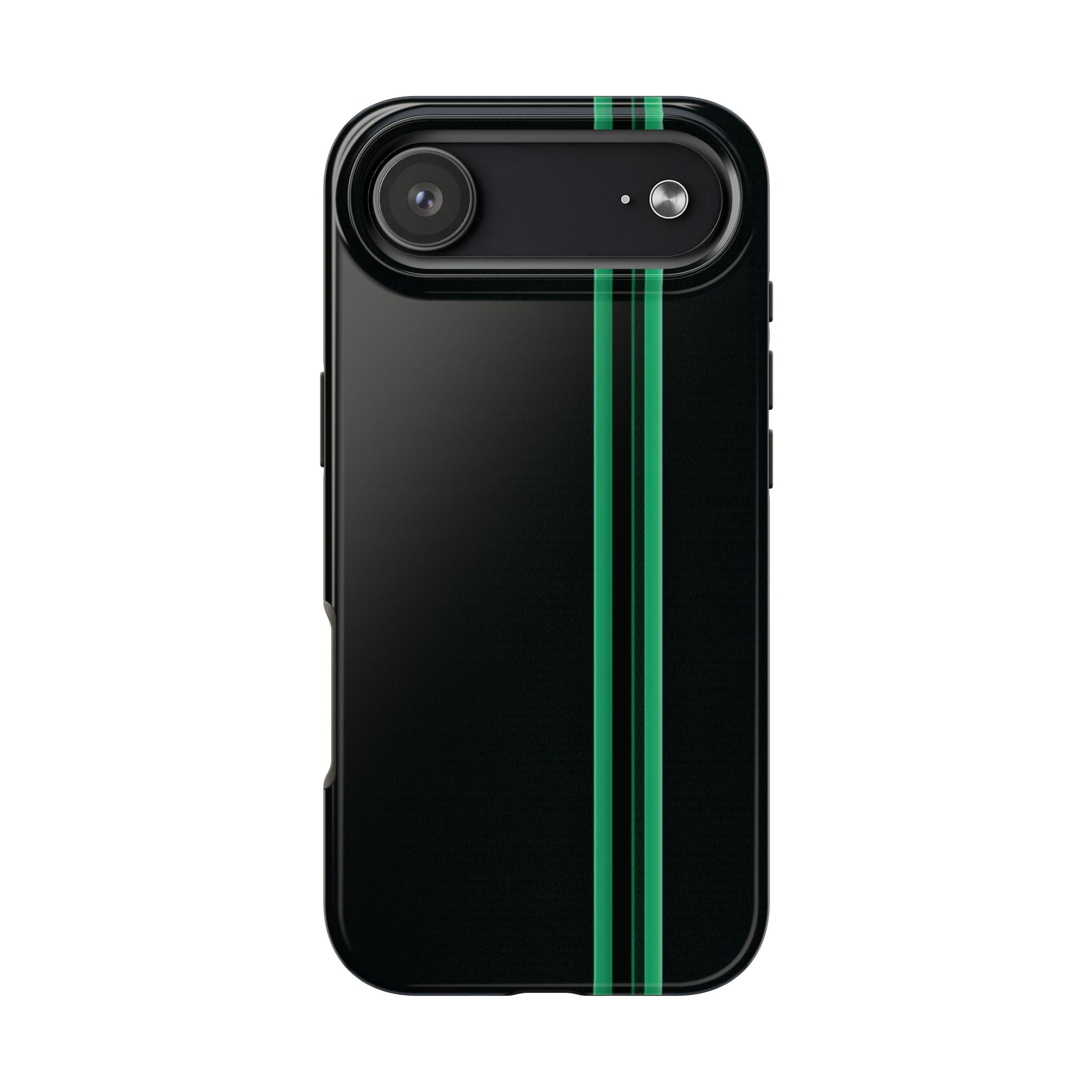 Green Stripe tough phone case design with modern dual layer protection - Desk and Device