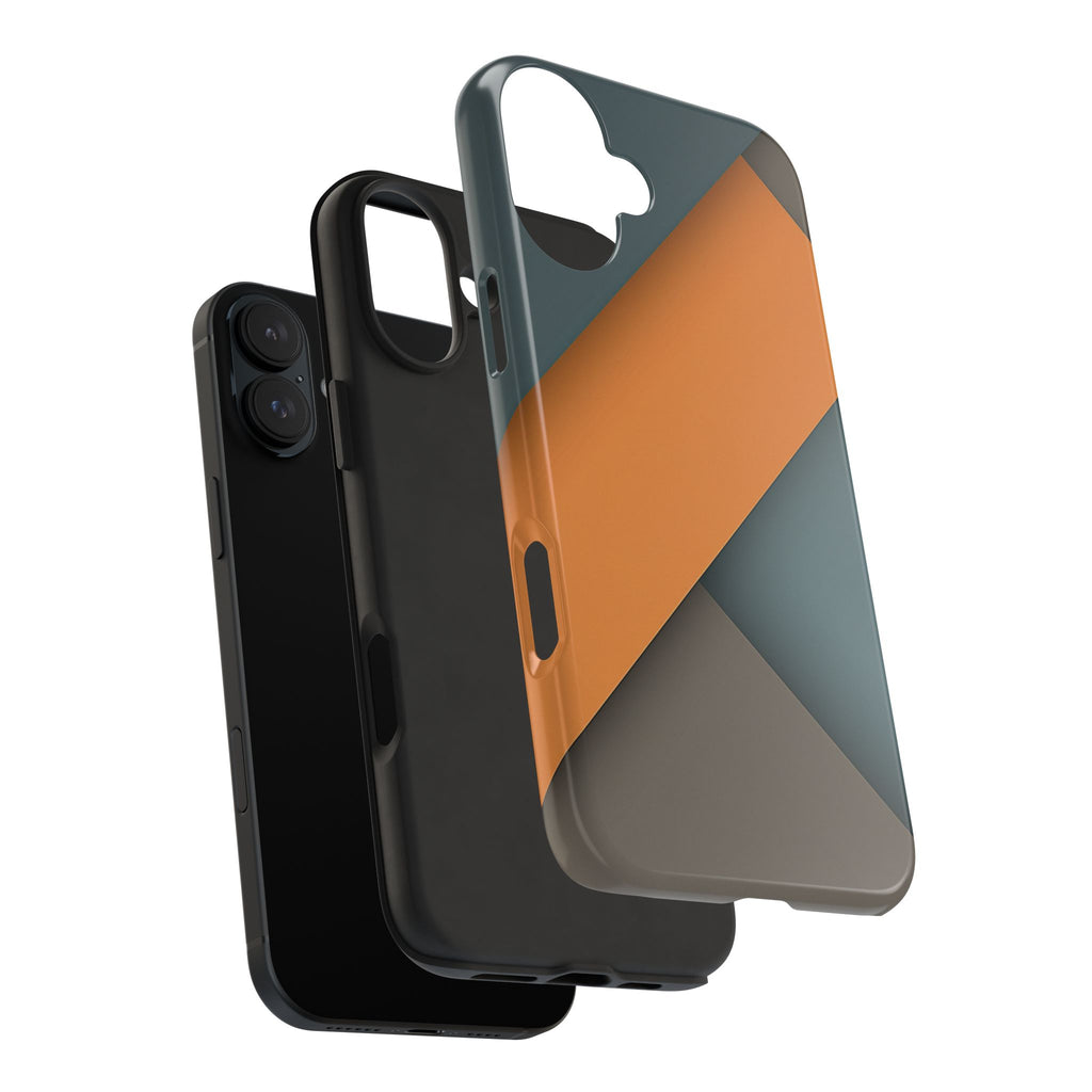 Steel Accent tough phone case design with modern dual layer protection - Desk and Device