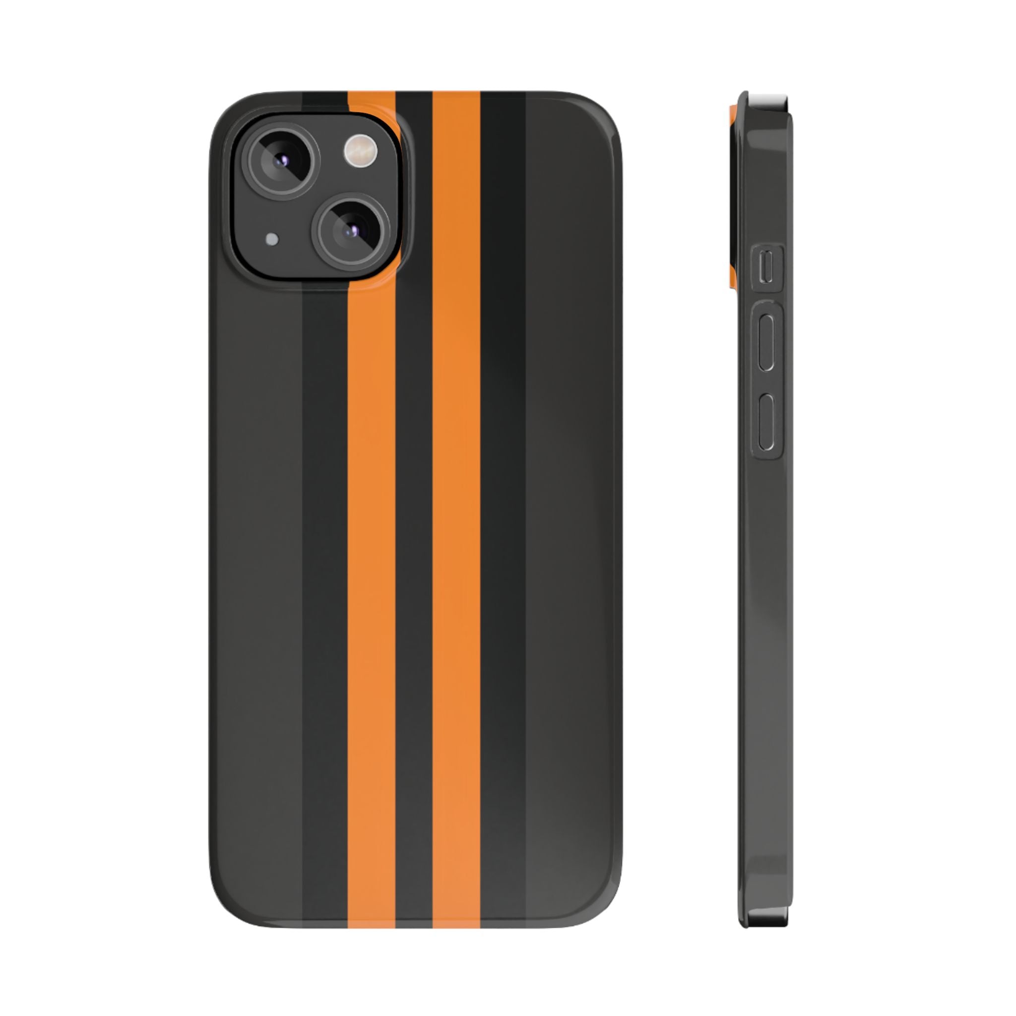 Orange Stripe slim phone case design with modern lightweight protection - Desk and Device