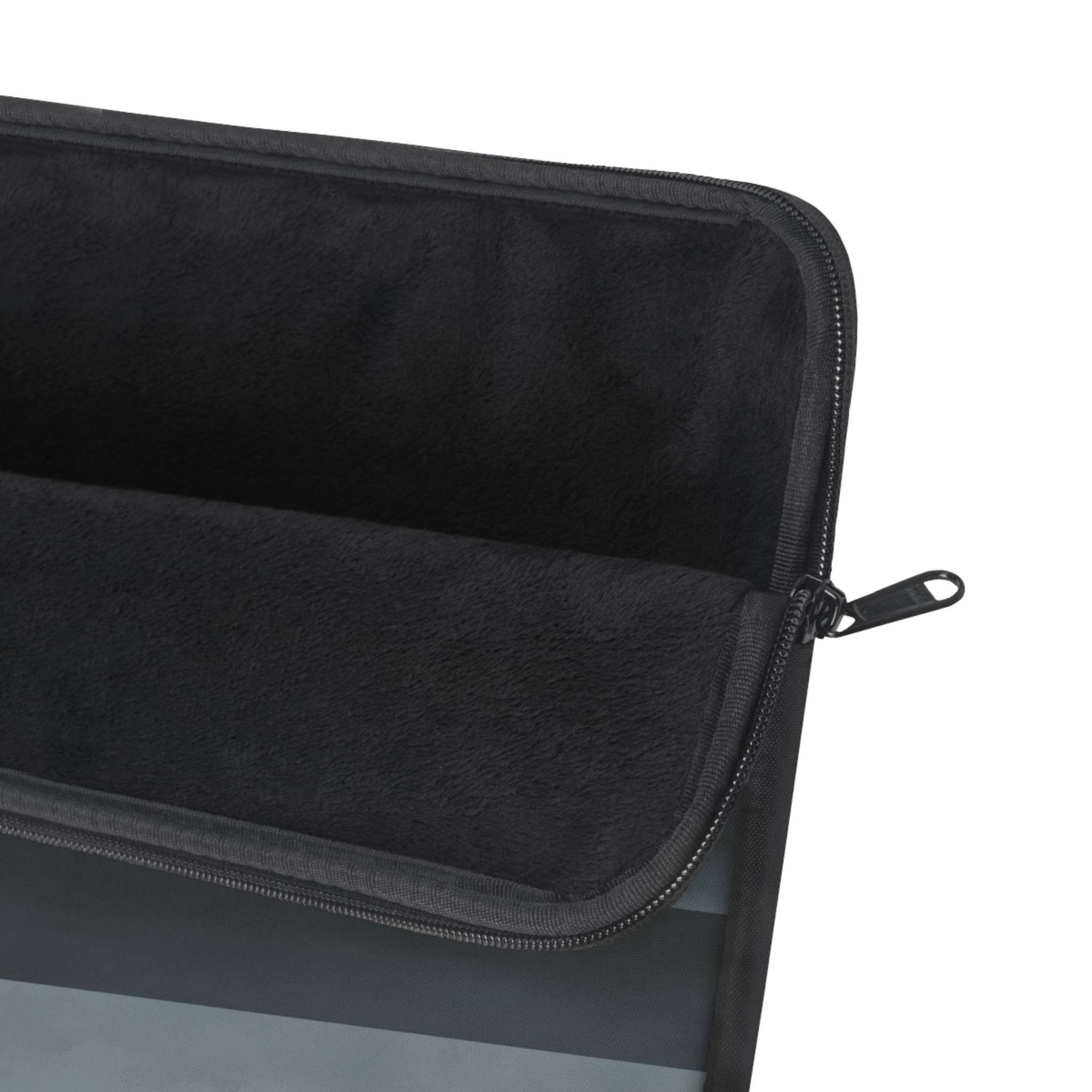 Muted Horizon padded laptop sleeve with modern tech styling - Desk and Device