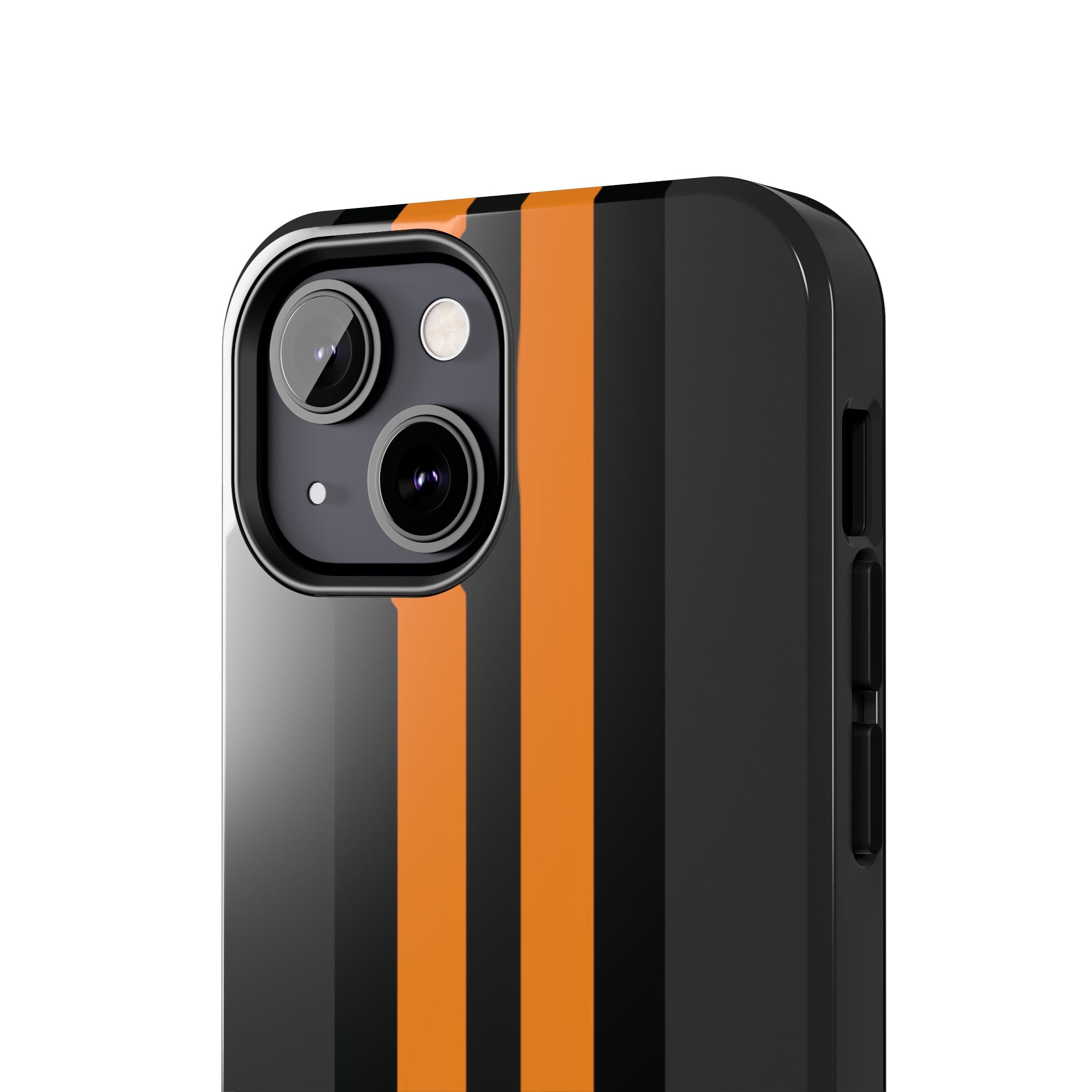 Orange Stripe tough phone case design with modern dual layer protection - Desk and Device