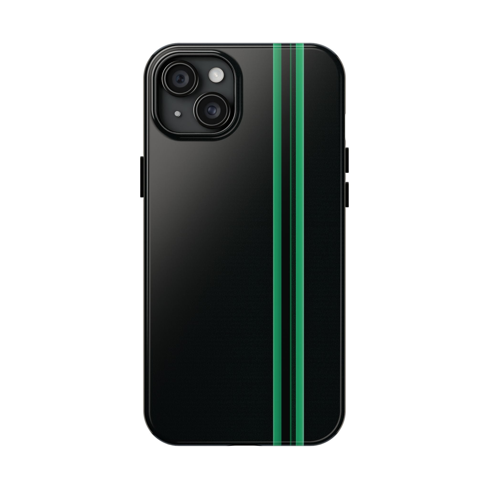 Green Stripe tough phone case design with modern dual layer protection - Desk and Device