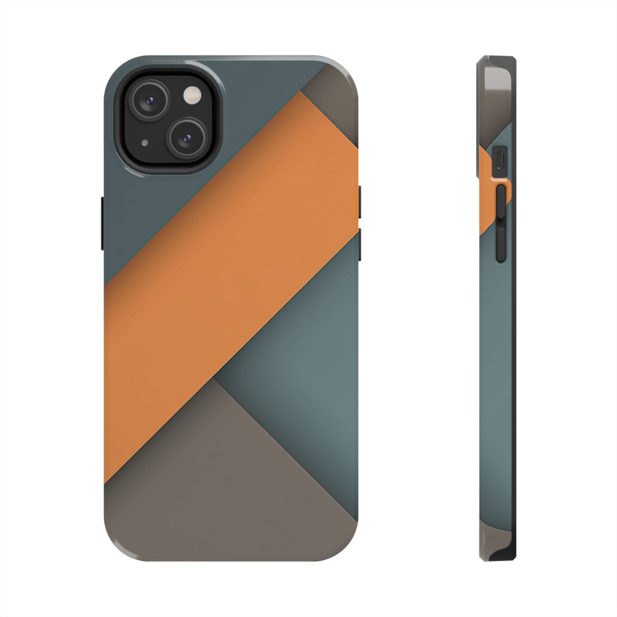 Steel Accent tough phone case design with modern dual layer protection - Desk and Device