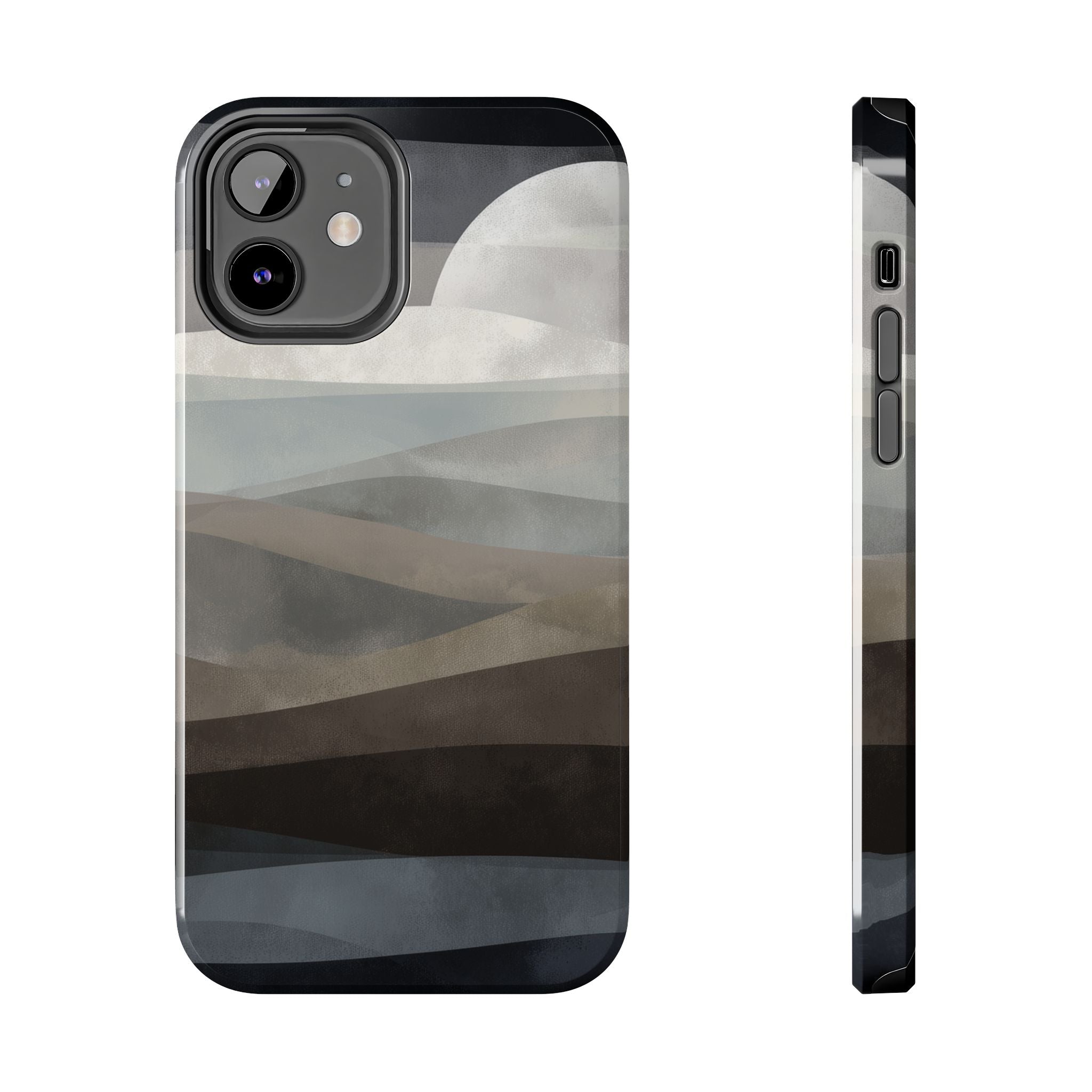 Moonlit Tides tough phone case design with modern dual layer protection - Desk and Device