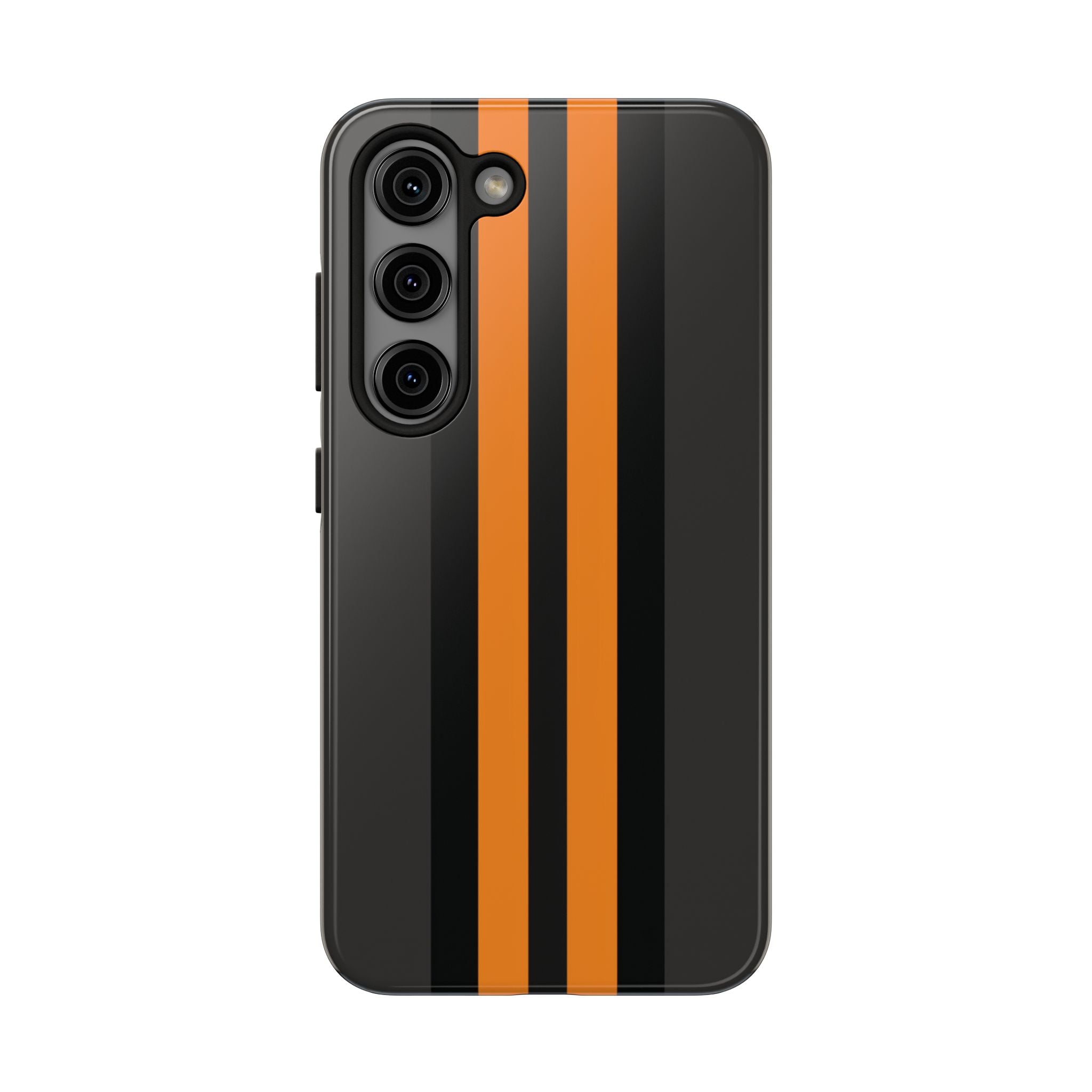 Orange Stripe tough phone case design with modern dual layer protection - Desk and Device