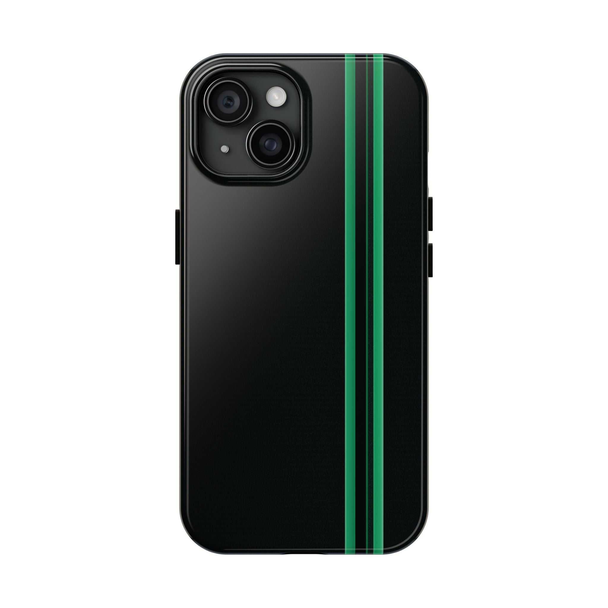 Green Stripe tough phone case design with modern dual layer protection - Desk and Device