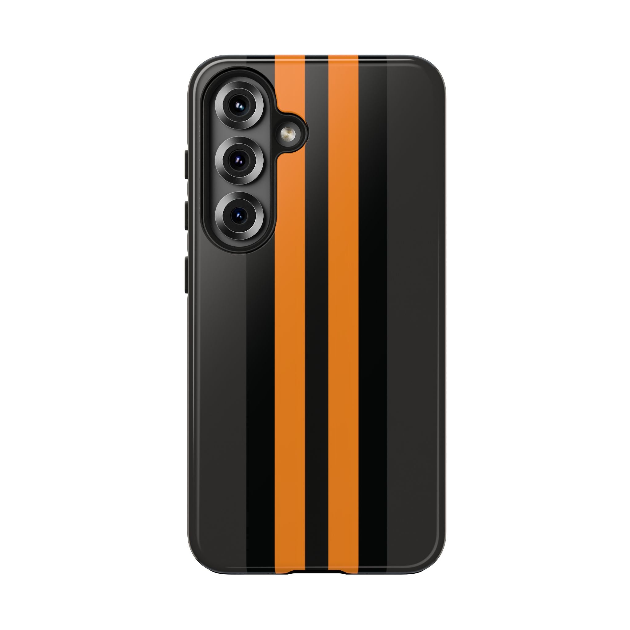 Orange Stripe tough phone case design with modern dual layer protection - Desk and Device