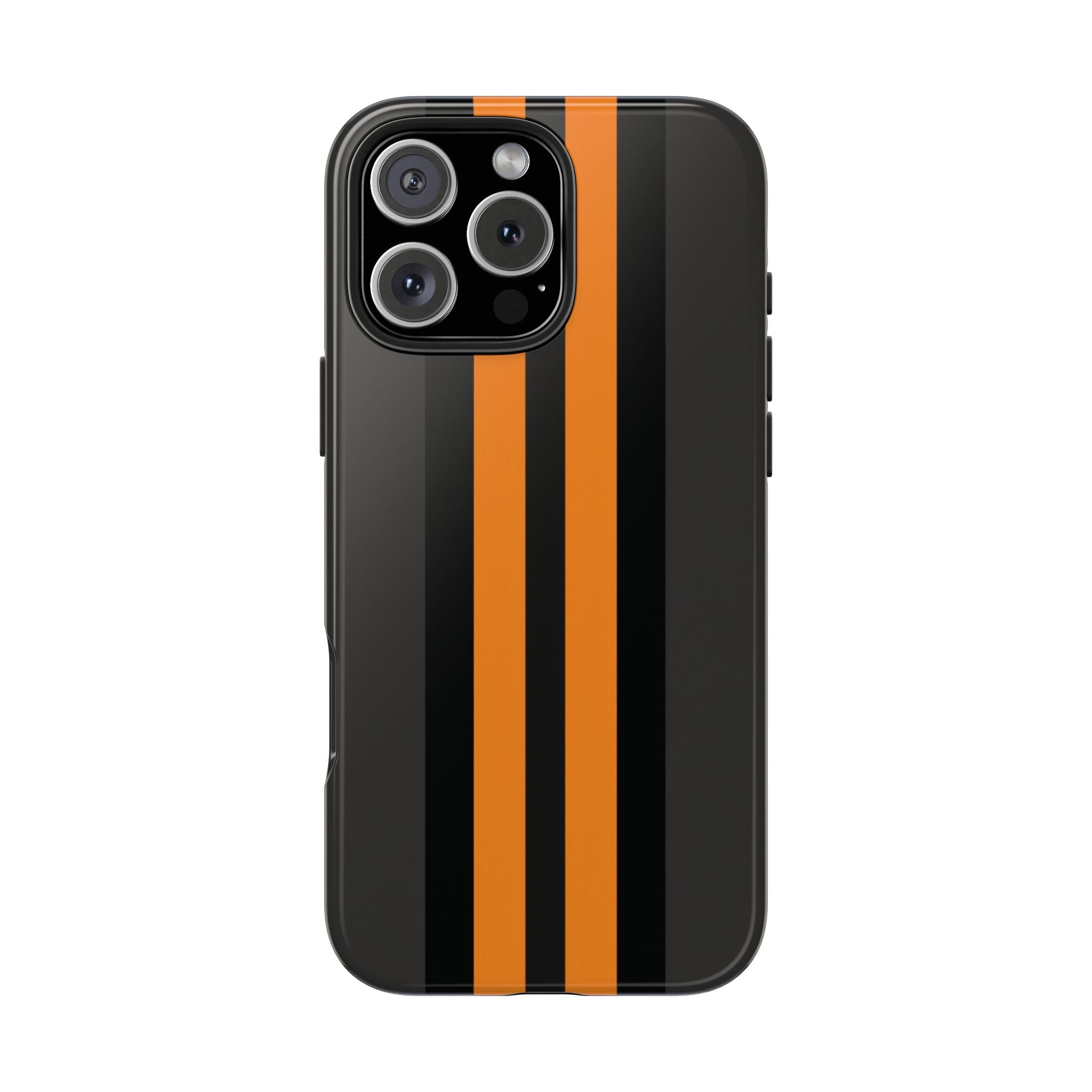 Orange Stripe tough phone case design with modern dual layer protection - Desk and Device