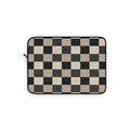 Neutral Checker padded laptop sleeve with modern tech styling - Desk and Device