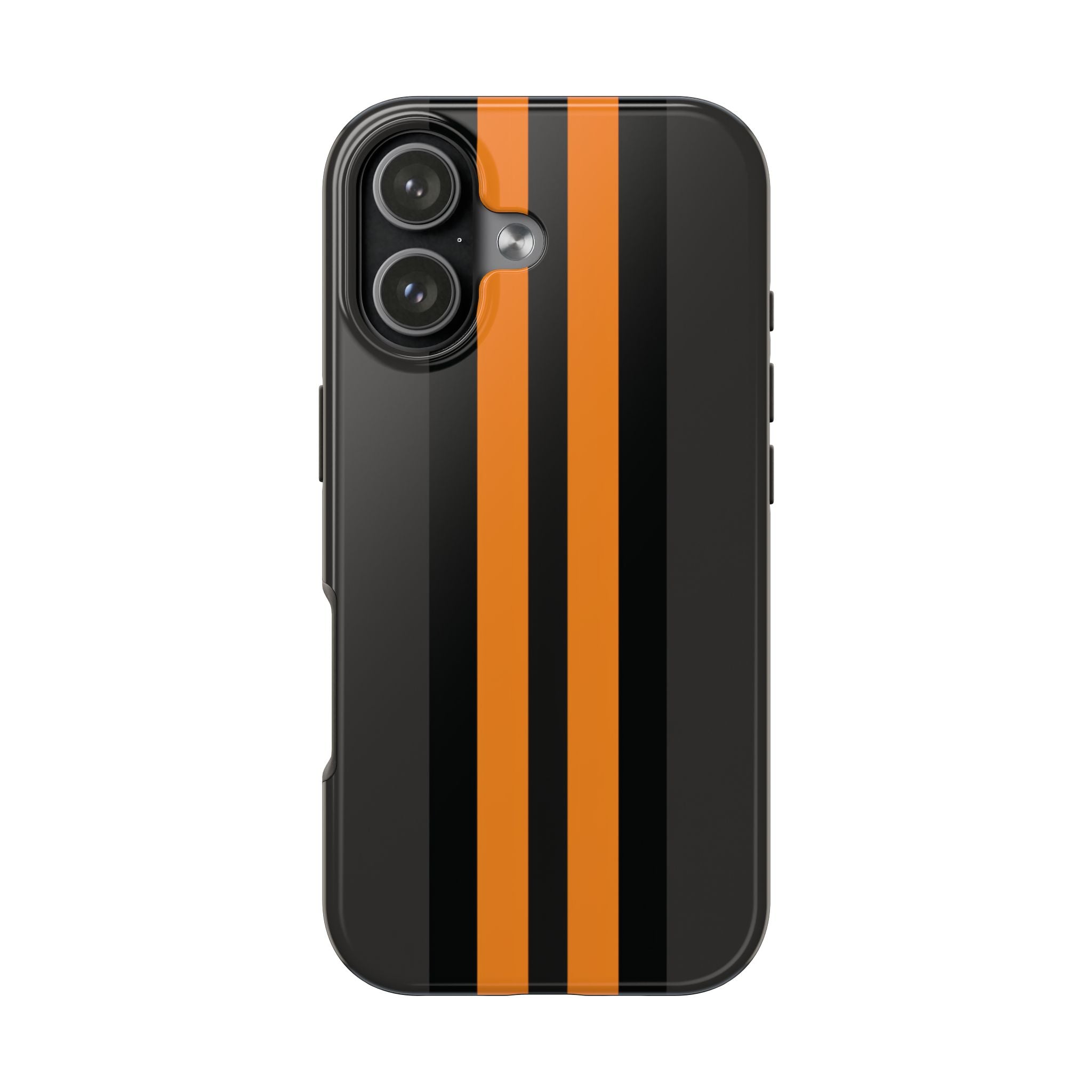 Orange Stripe tough phone case design with modern dual layer protection - Desk and Device