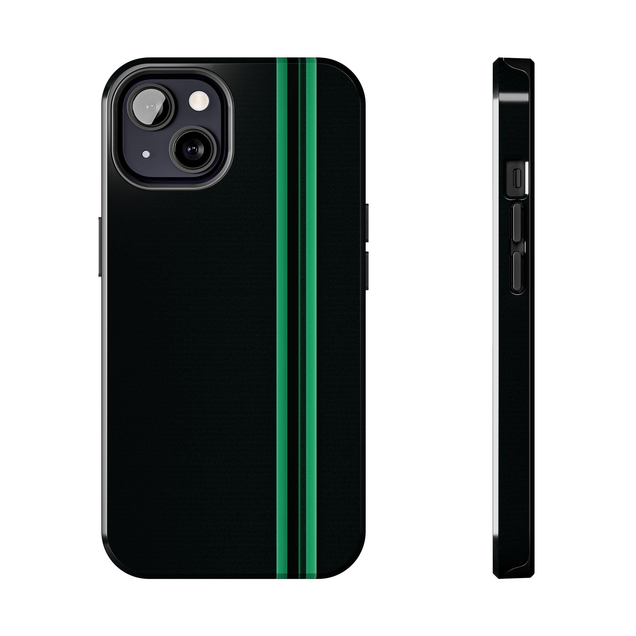 Green Stripe tough phone case design with modern dual layer protection - Desk and Device