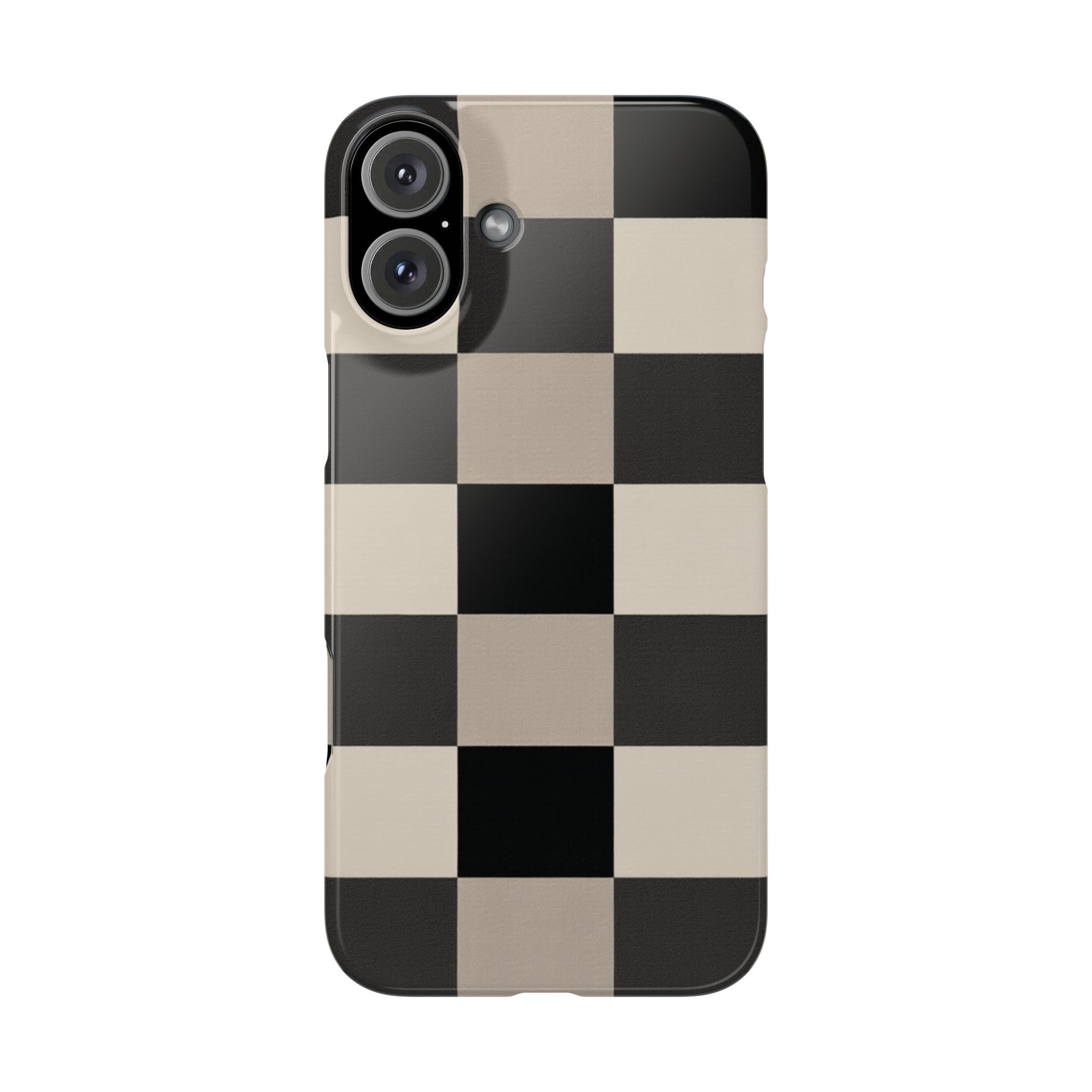 Neutral Checker slim phone case design with modern lightweight protection - Desk and Device