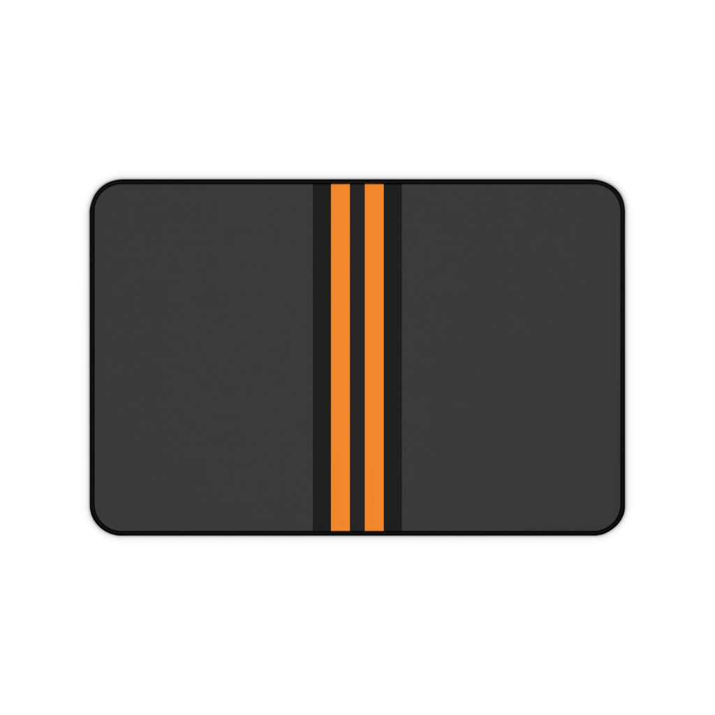 Orange Stripe Neoprene desk mat with clean, modern design - Desk and Device