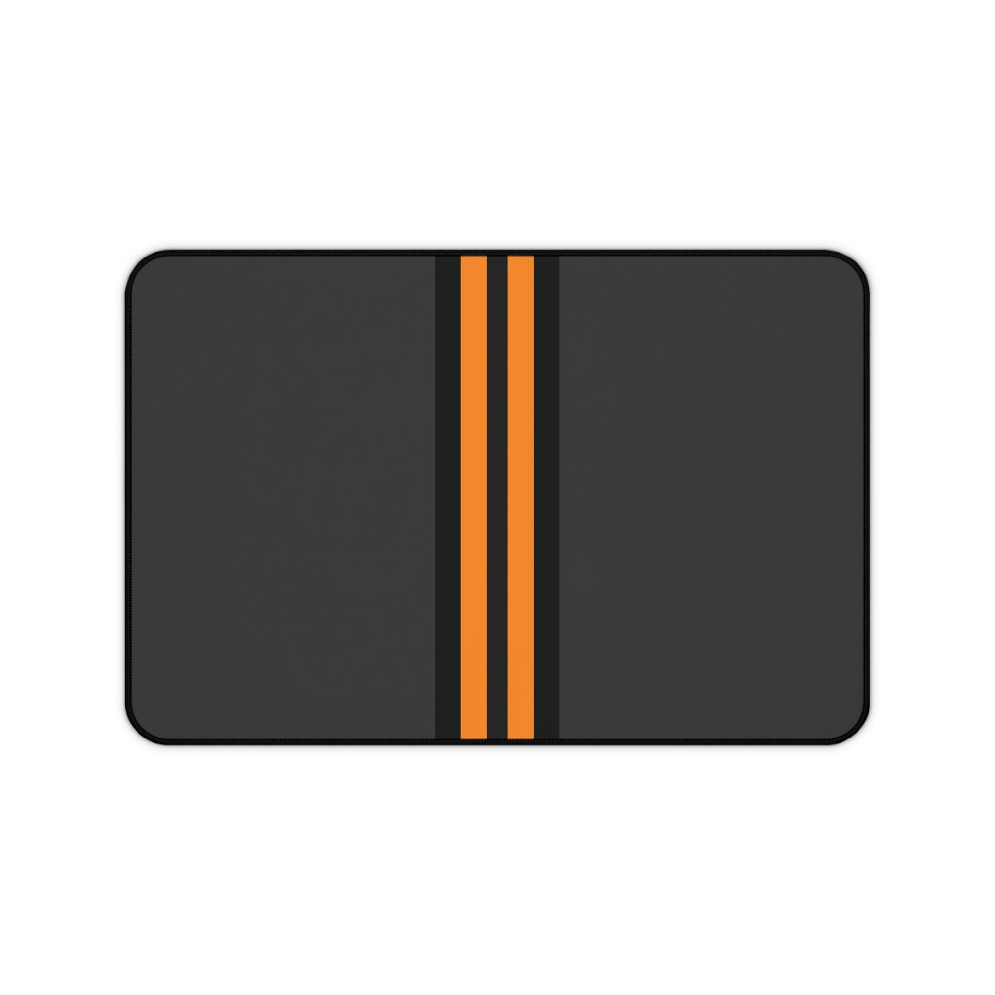 Orange Stripe Neoprene desk mat with clean, modern design - Desk and Device