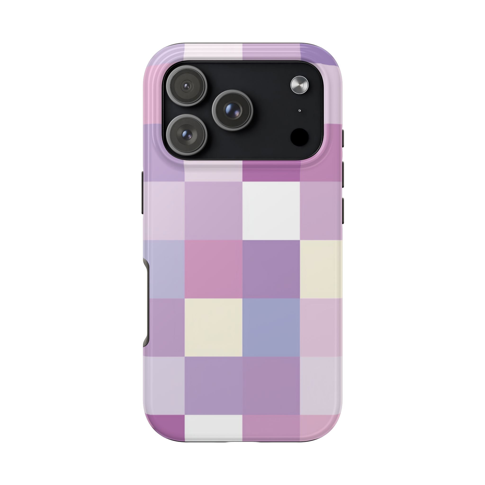 Pastel Checker tough phone case design with modern dual layer protection - Desk and Device