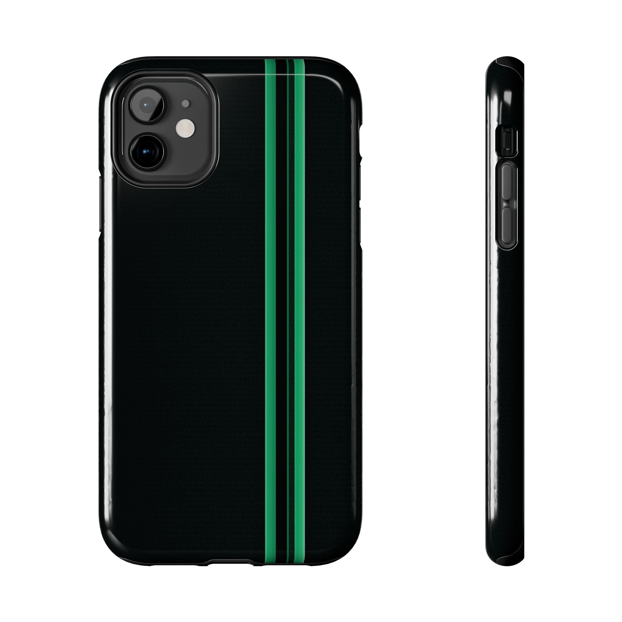 Green Stripe tough phone case design with modern dual layer protection - Desk and Device