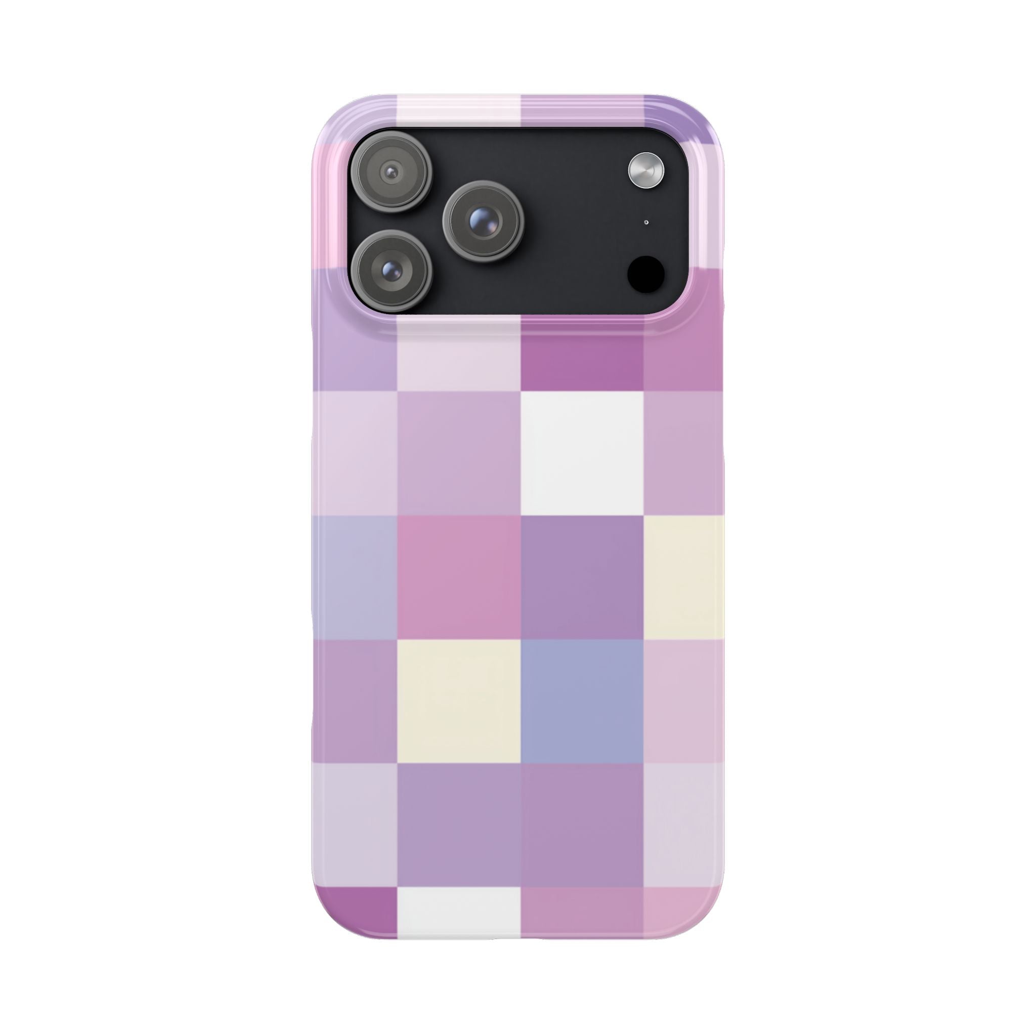 Pastel Checker slim phone case design with modern lightweight protection - Desk and Device
