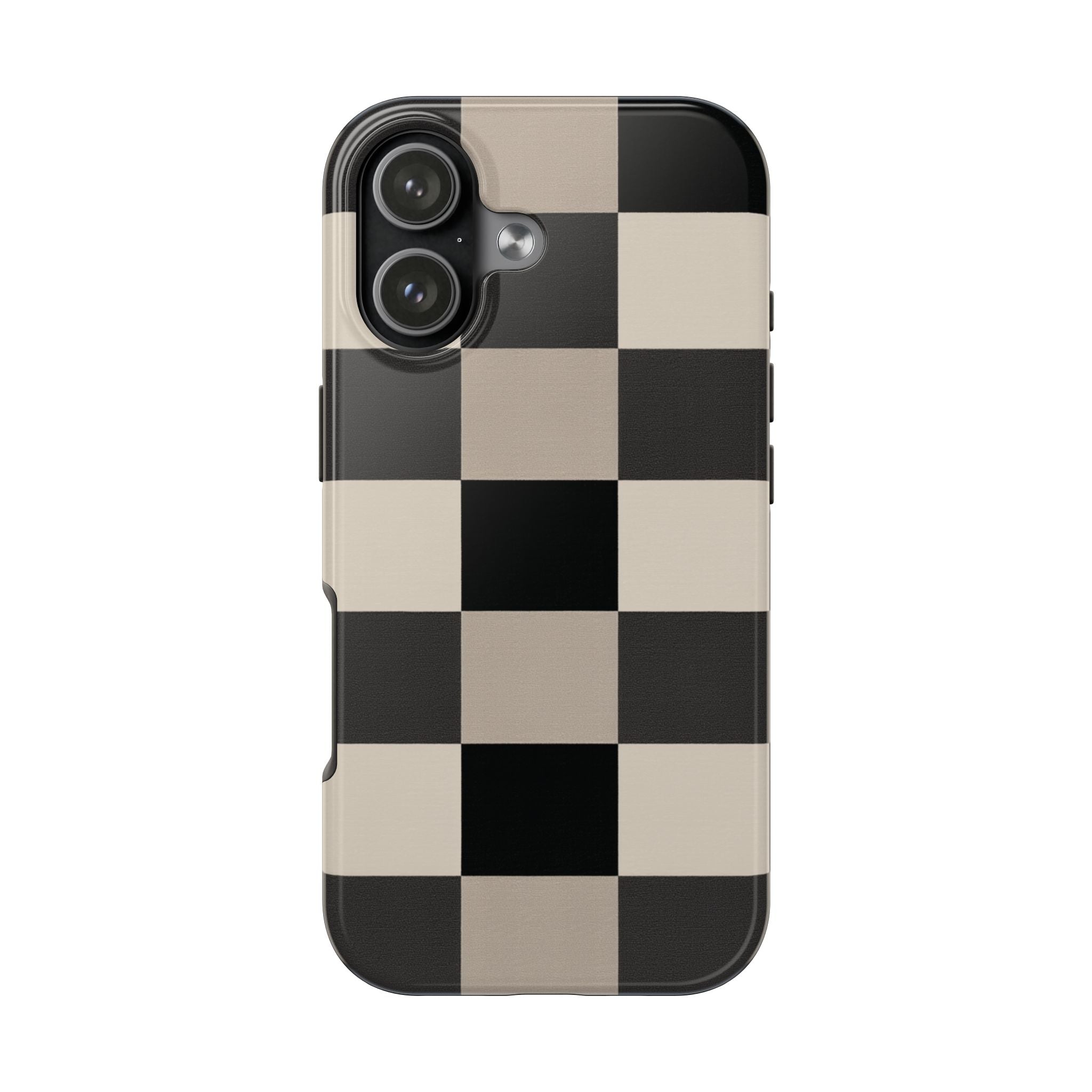 Neutral Checker tough phone case design with modern dual layer protection - Desk and Device