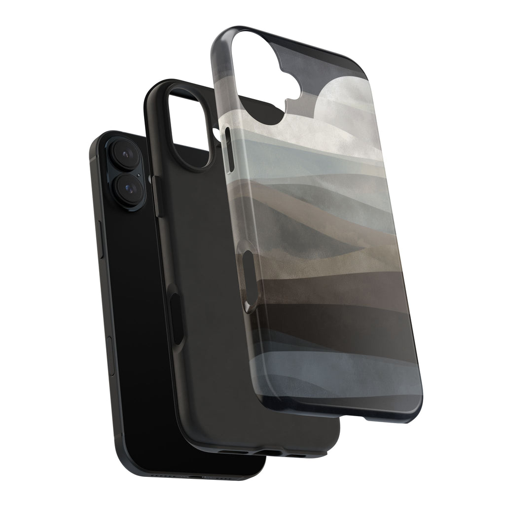 Moonlit Tides tough phone case design with modern dual layer protection - Desk and Device