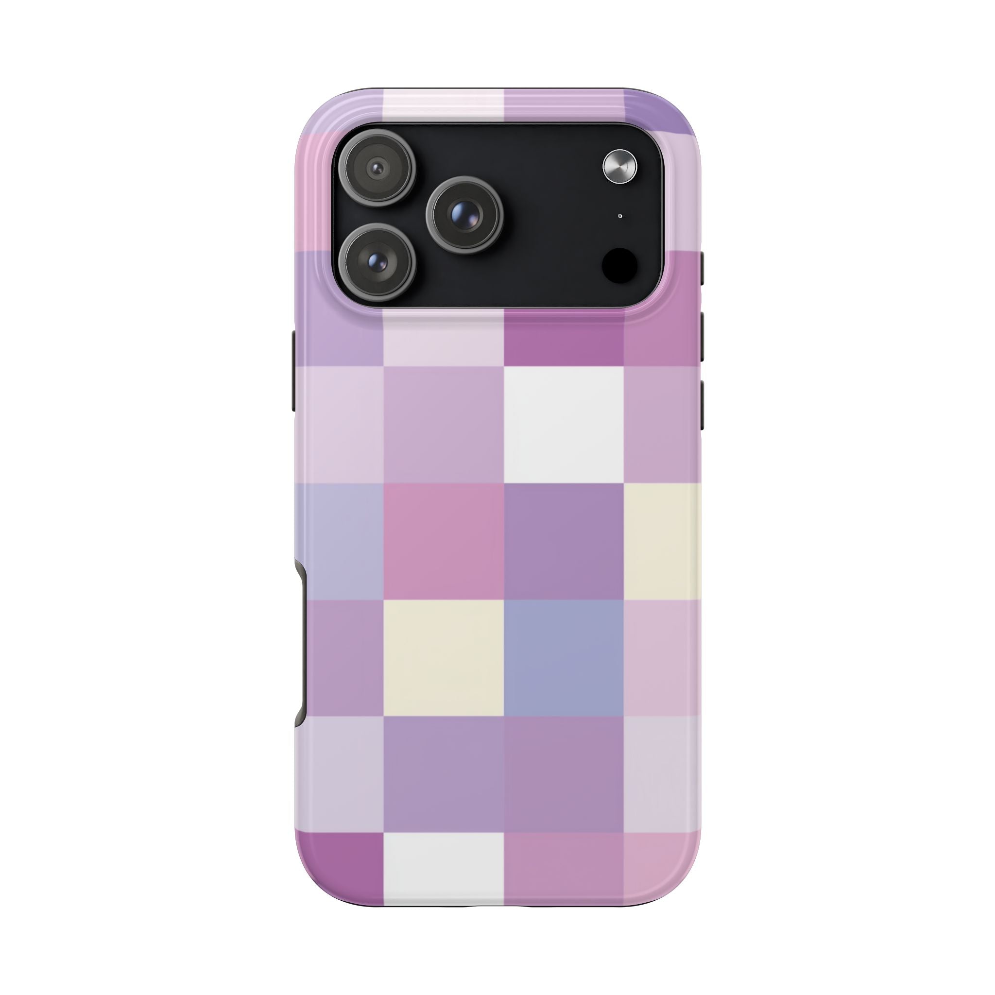 Pastel Checker tough phone case design with modern dual layer protection - Desk and Device