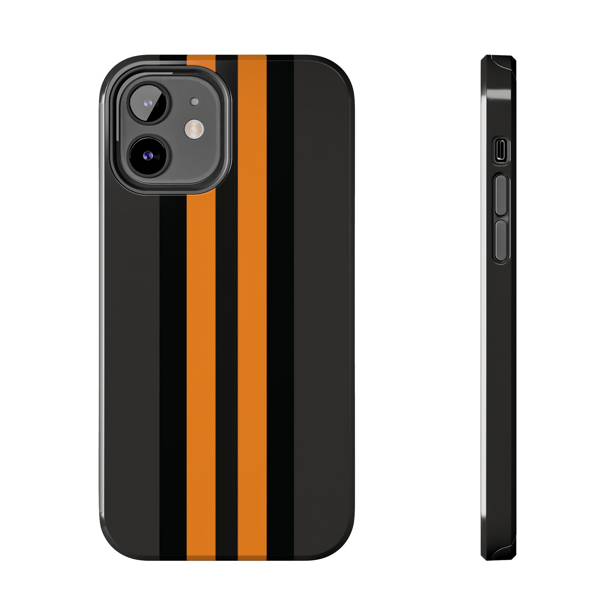 Orange Stripe tough phone case design with modern dual layer protection - Desk and Device
