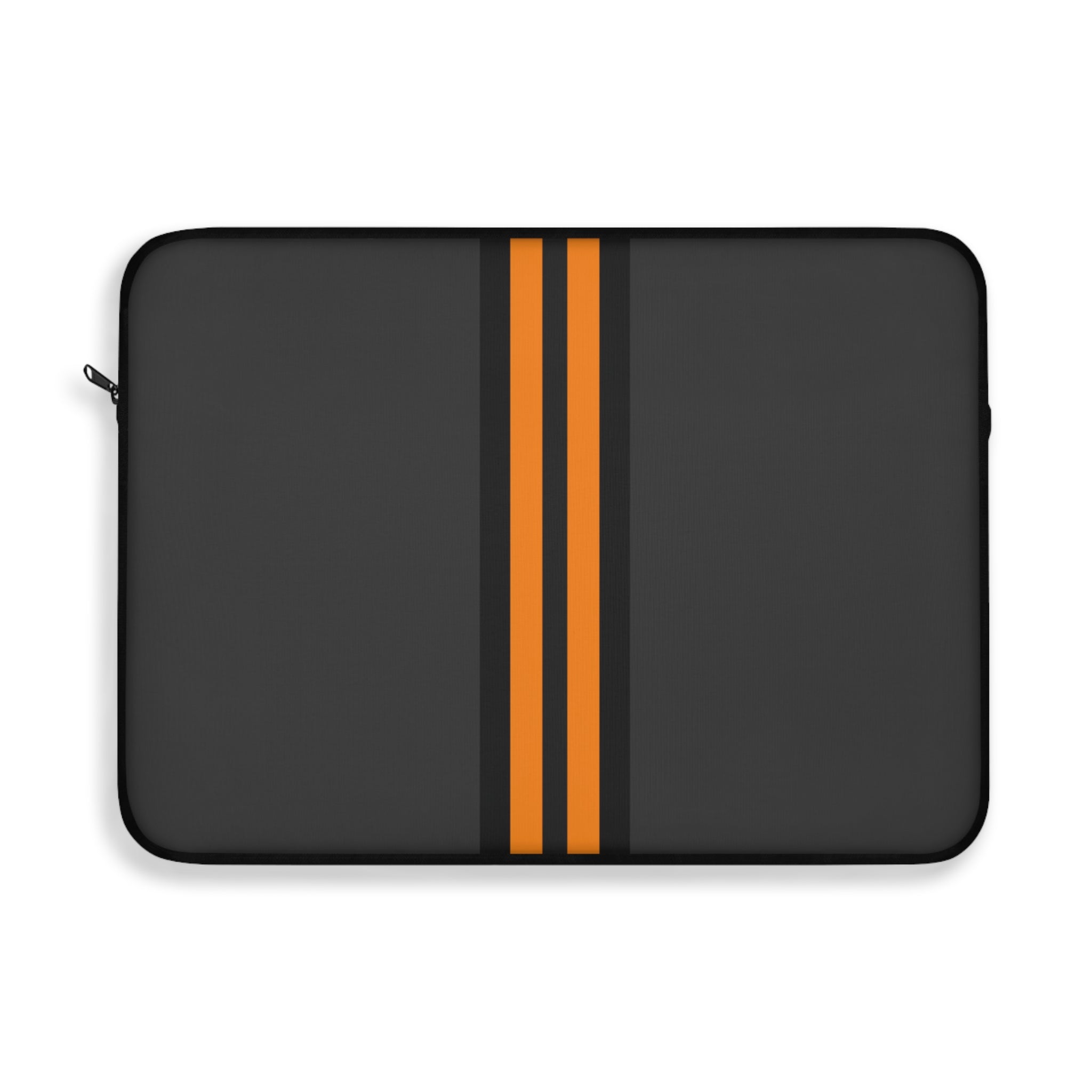Orange Stripe padded laptop sleeve with modern tech styling - Desk and Device
