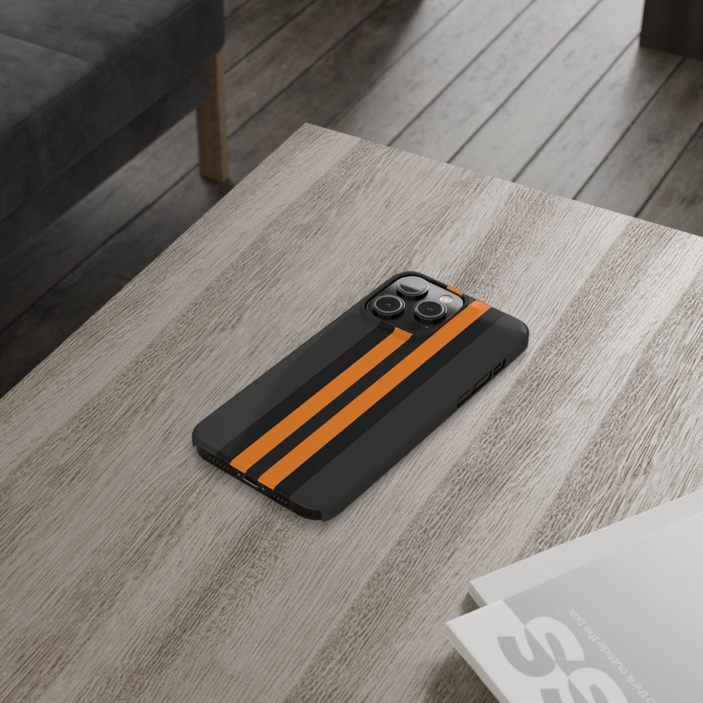 Orange Stripe slim phone case design with modern lightweight protection - Desk and Device