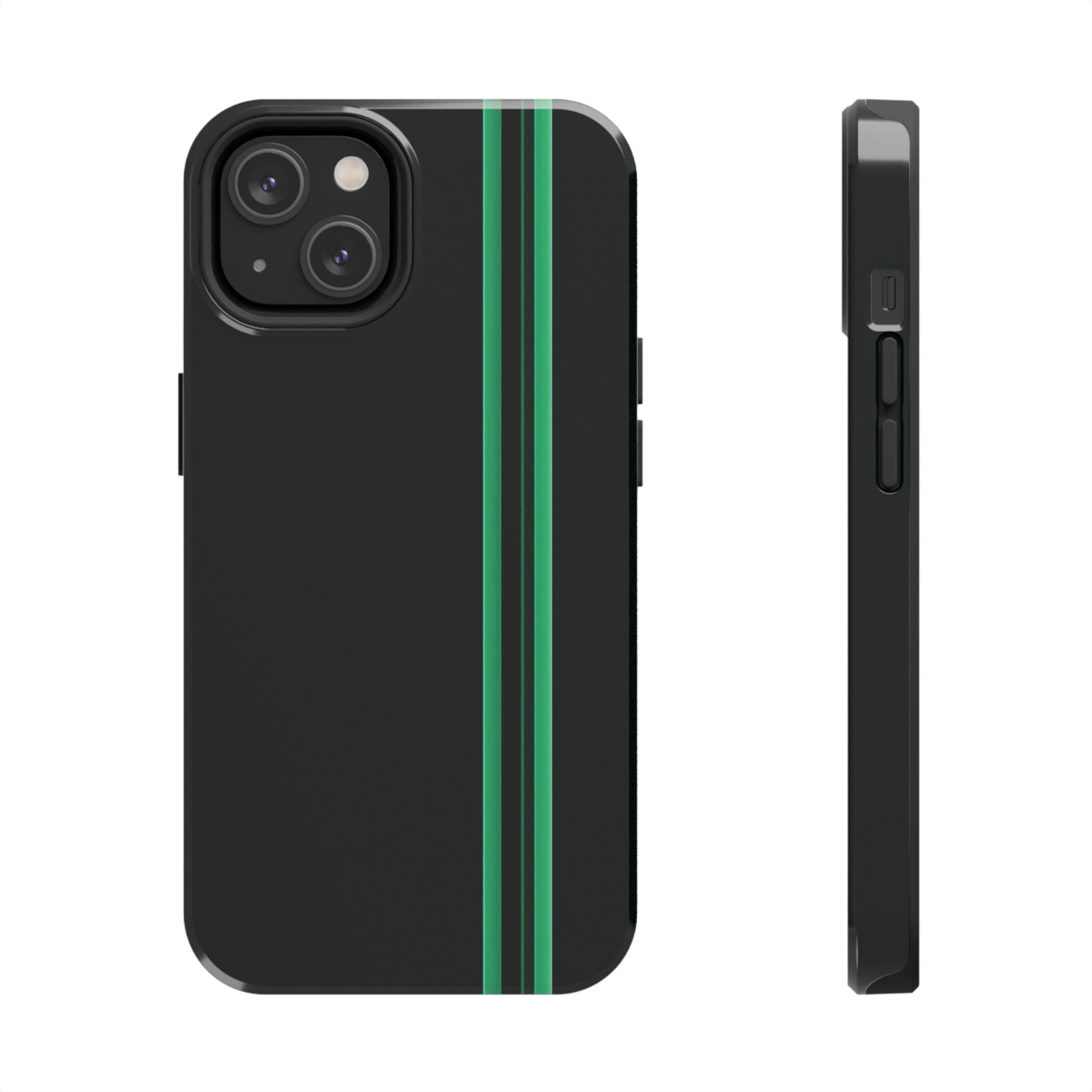 Green Stripe tough phone case design with modern dual layer protection - Desk and Device