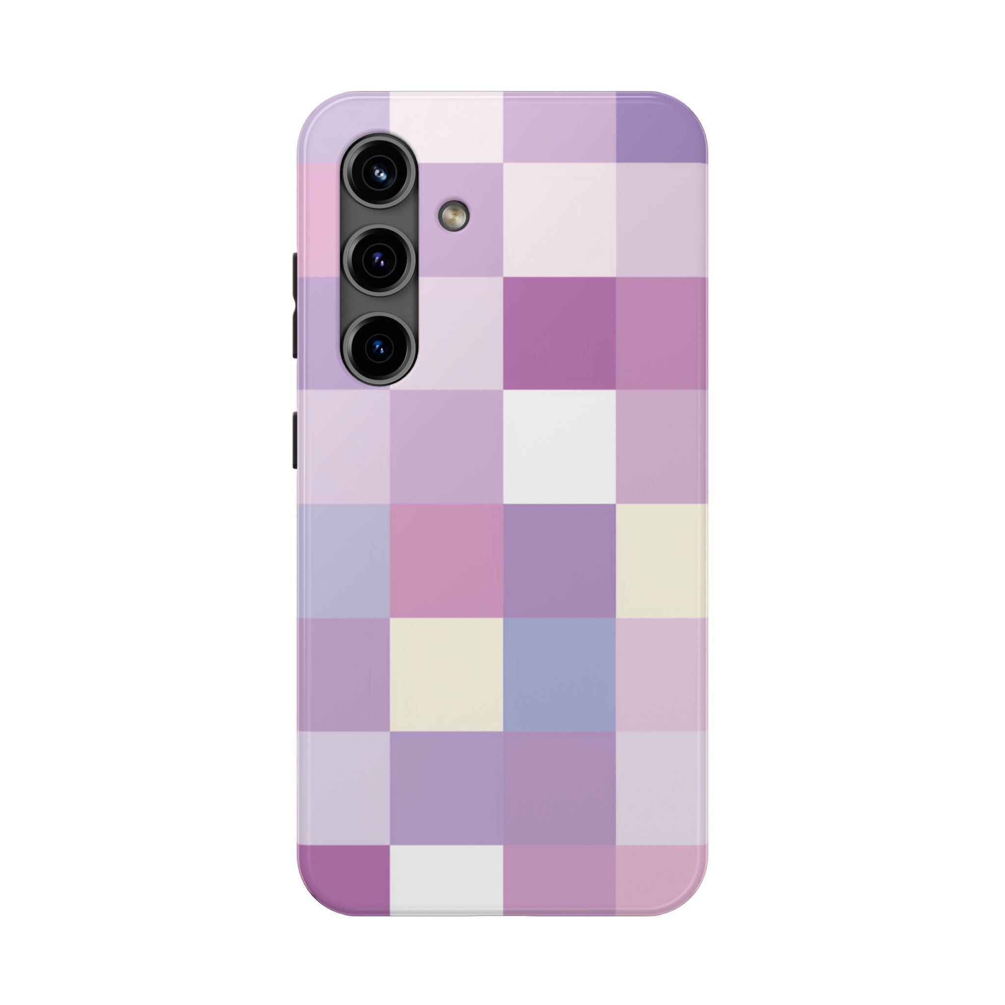 Pastel Checker tough phone case design with modern dual layer protection - Desk and Device