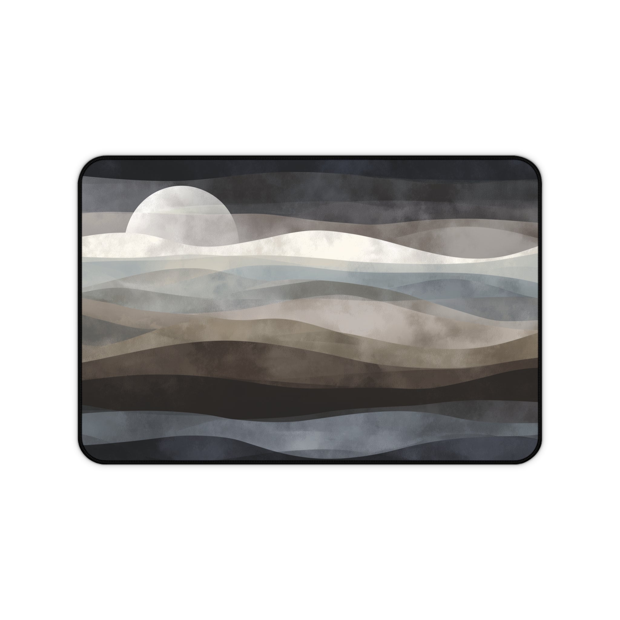 Moonlit Tides Neoprene desk mat with clean, modern design - Desk and Device