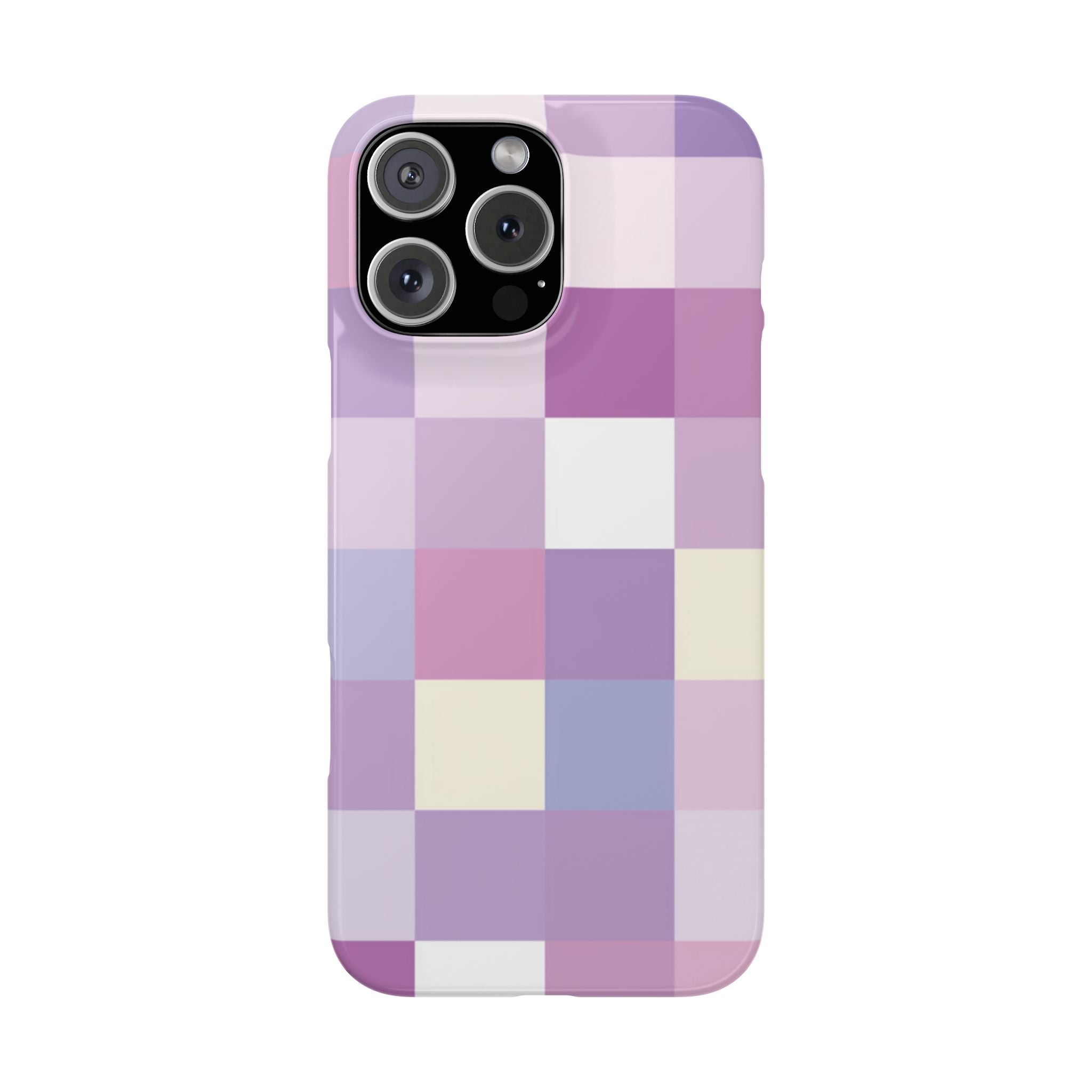 Pastel Checker slim phone case design with modern lightweight protection - Desk and Device