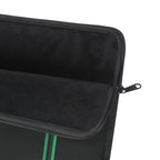 Green Stripe padded laptop sleeve with modern tech styling - Desk and Device