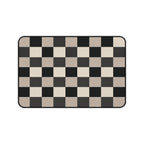 Neutral Checker Neoprene desk mat with clean, modern design - Desk and Device
