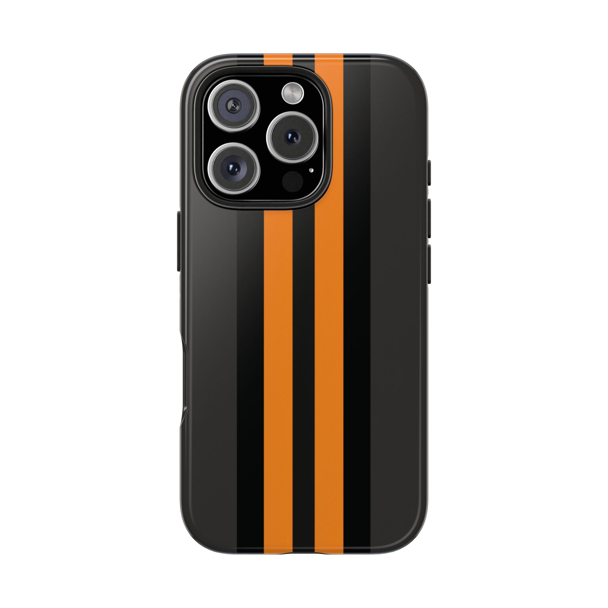 Orange Stripe tough phone case design with modern dual layer protection - Desk and Device