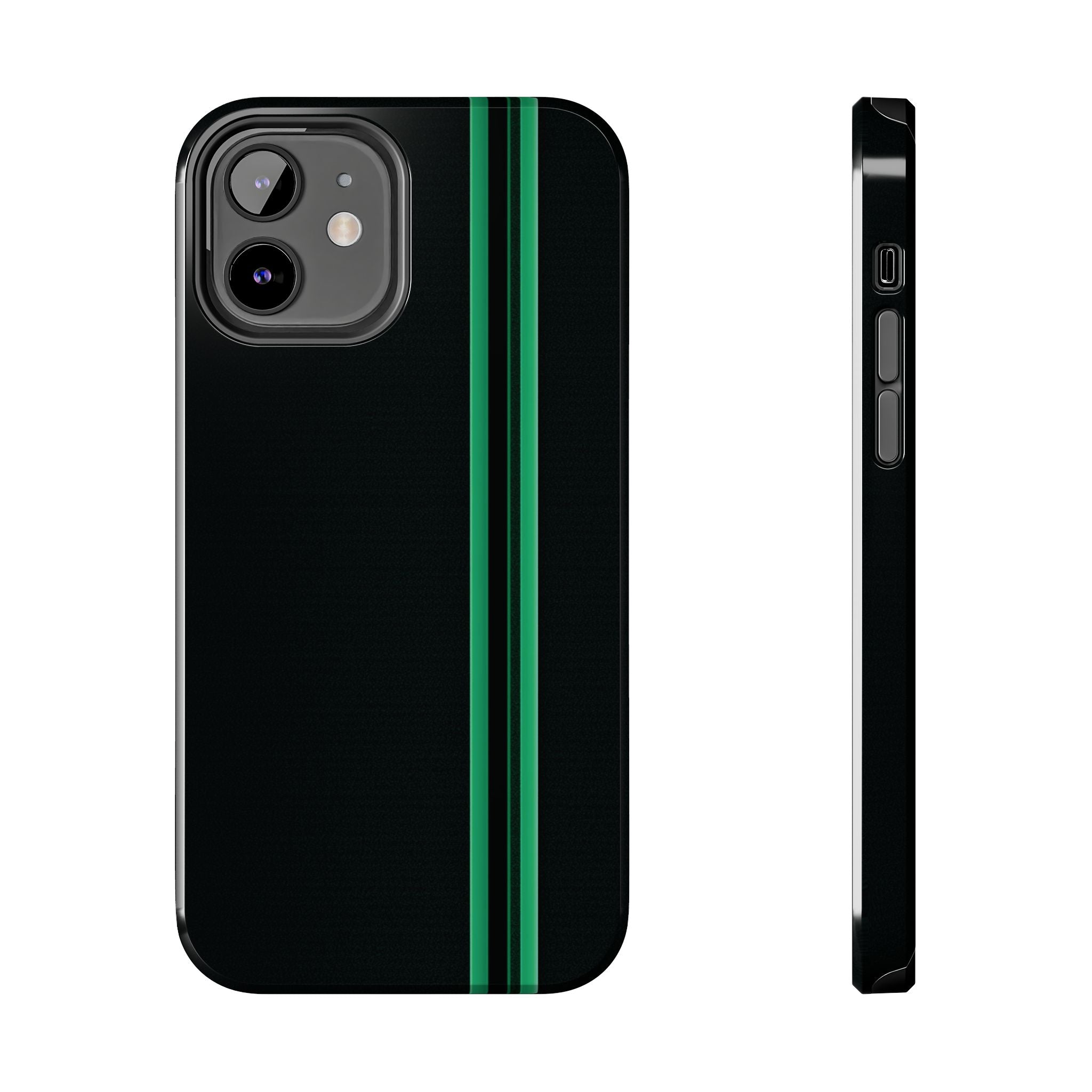 Green Stripe tough phone case design with modern dual layer protection - Desk and Device