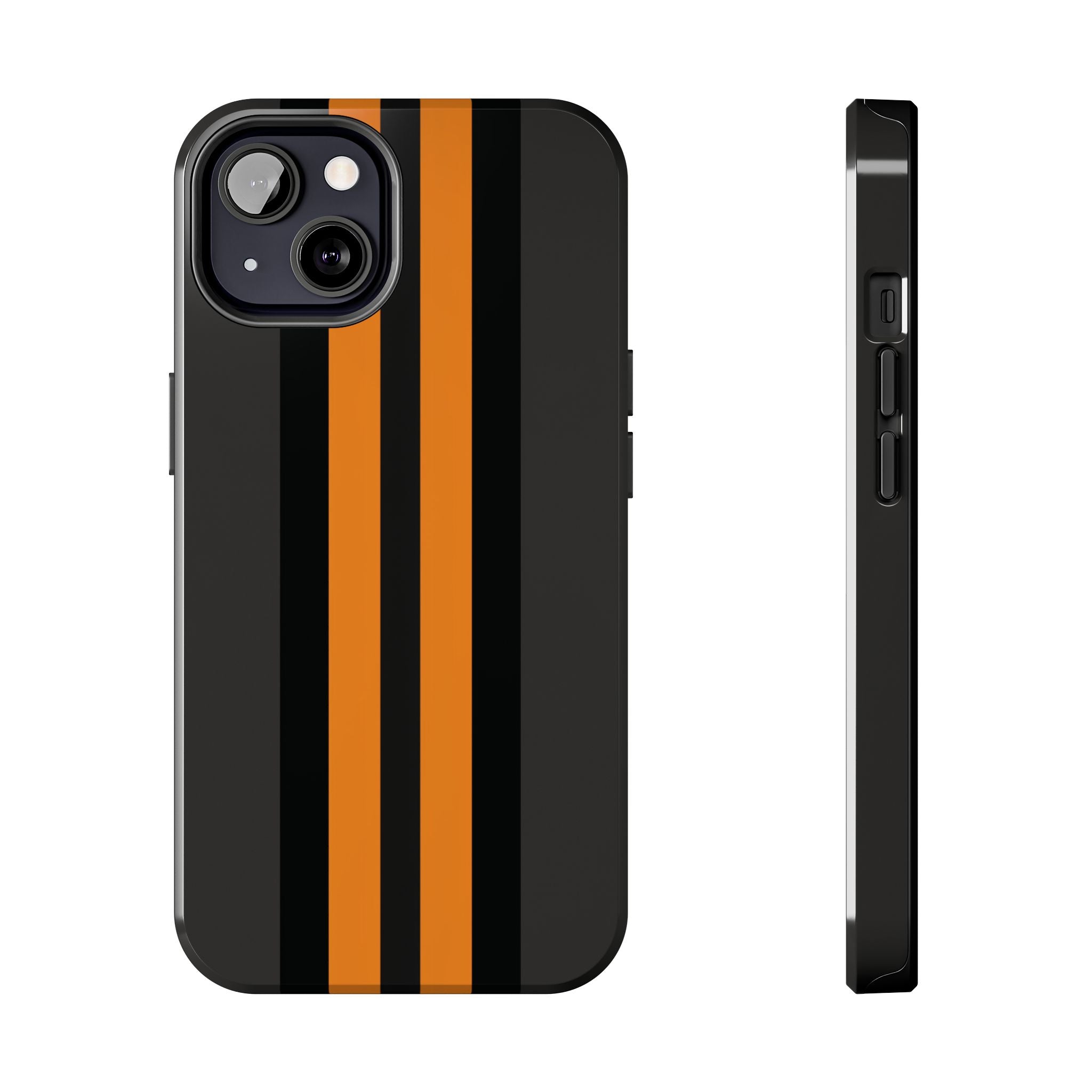 Orange Stripe tough phone case design with modern dual layer protection - Desk and Device