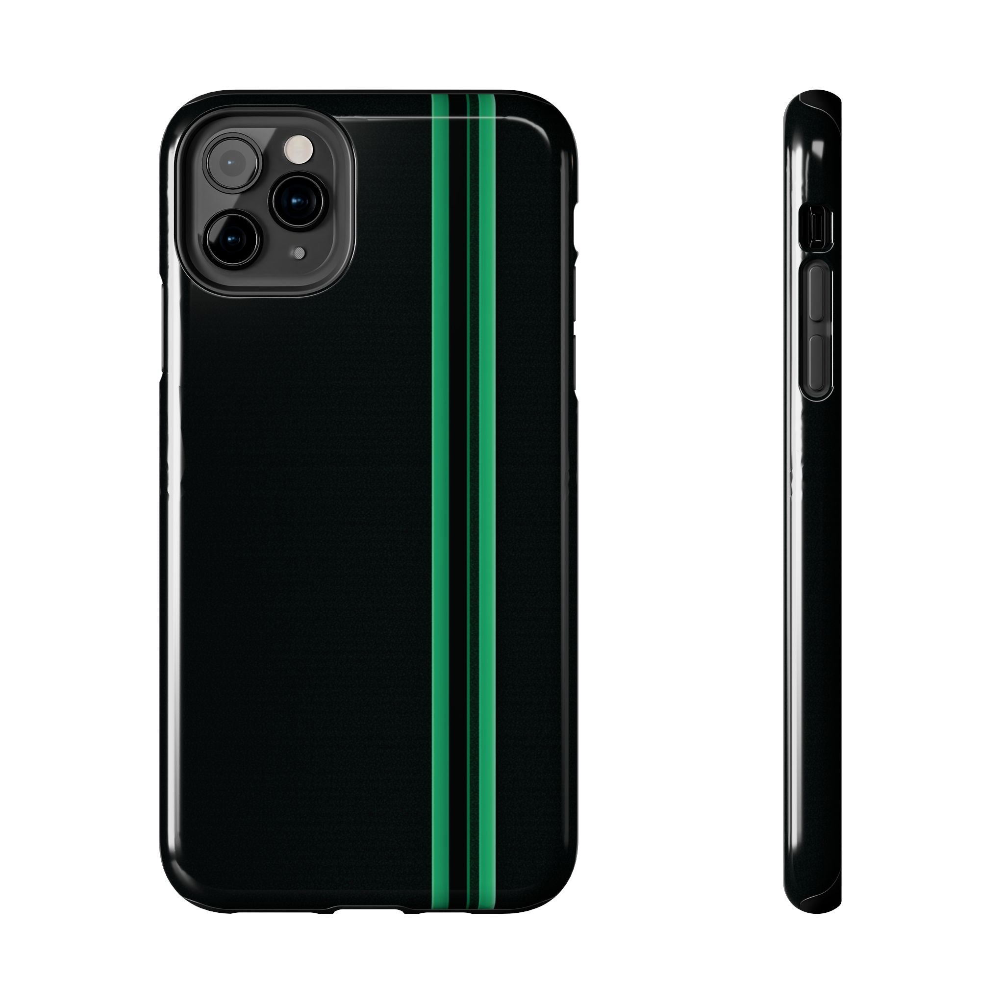 Green Stripe tough phone case design with modern dual layer protection - Desk and Device