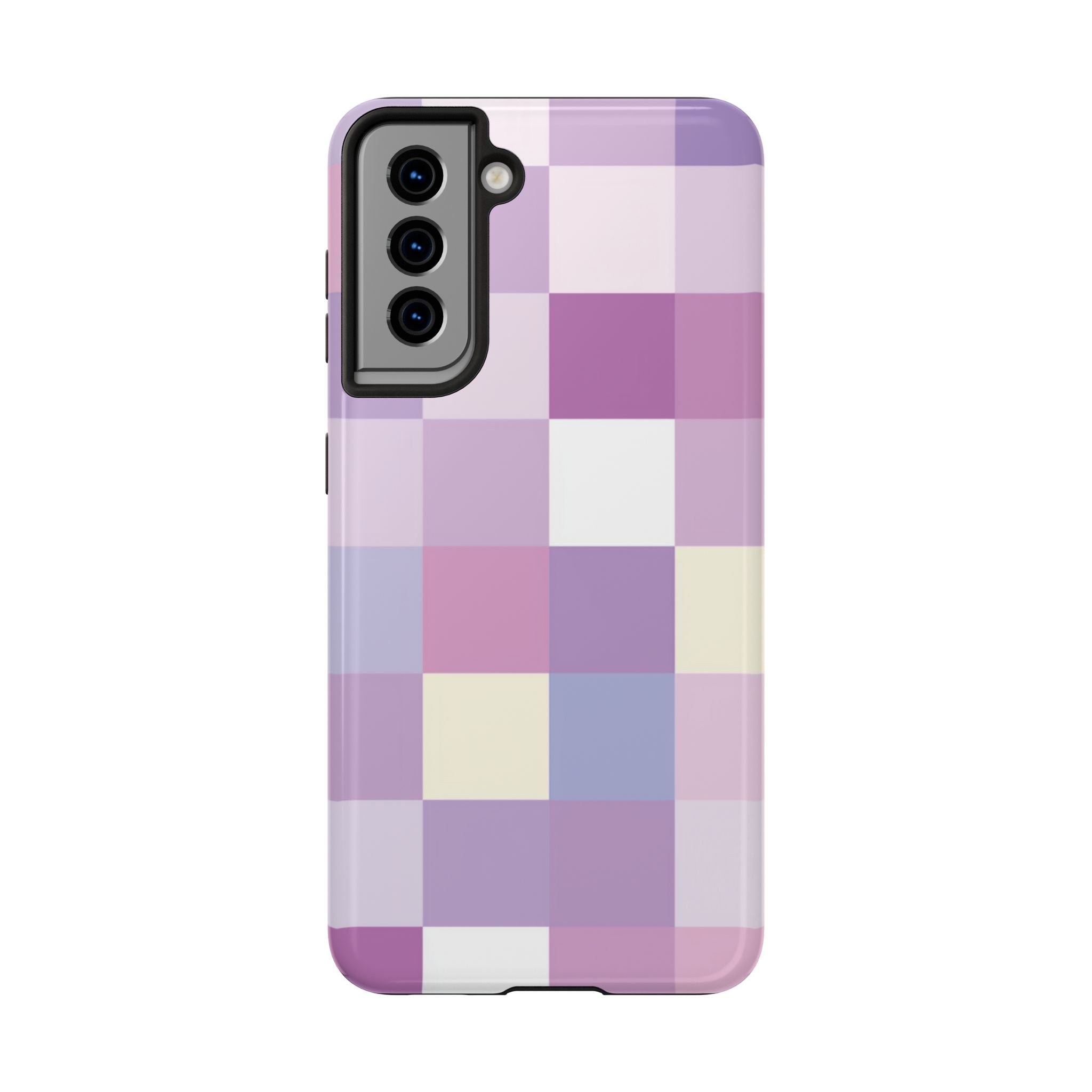 Pastel Checker tough phone case design with modern dual layer protection - Desk and Device