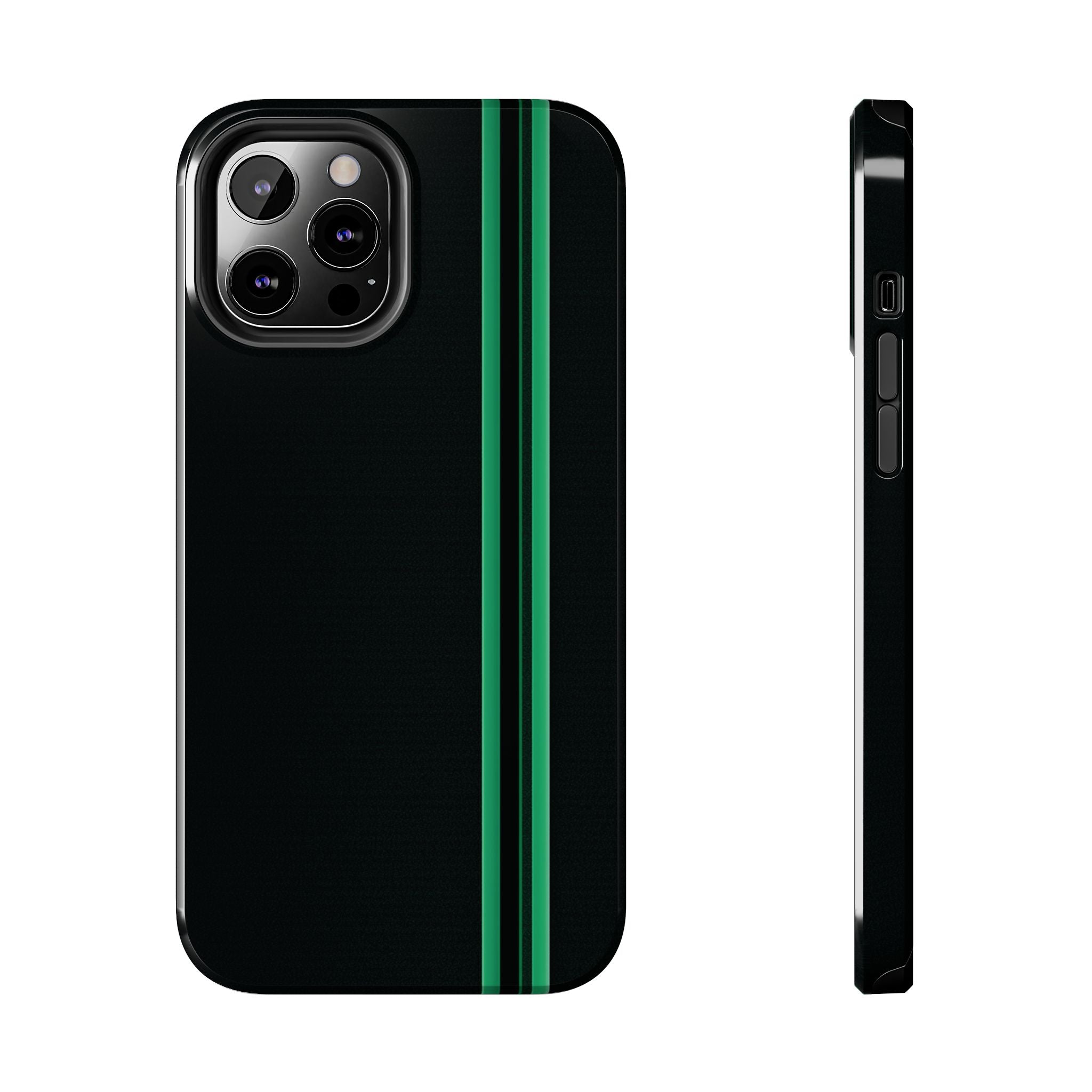 Green Stripe tough phone case design with modern dual layer protection - Desk and Device